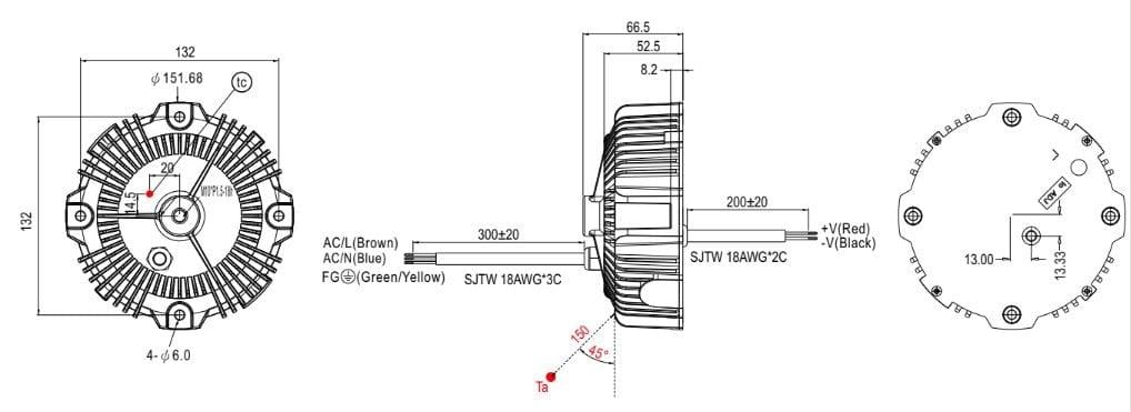 HBG-160-24, 24VDC 6.5A 156W Ayarlanabilir LED Sürücü, MeanWell