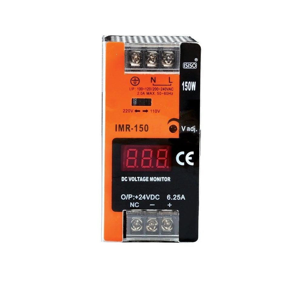 ISISO 150w 12v DC 12.5a Mini Göstergeli Raya Montajlı Güç Kaynağı