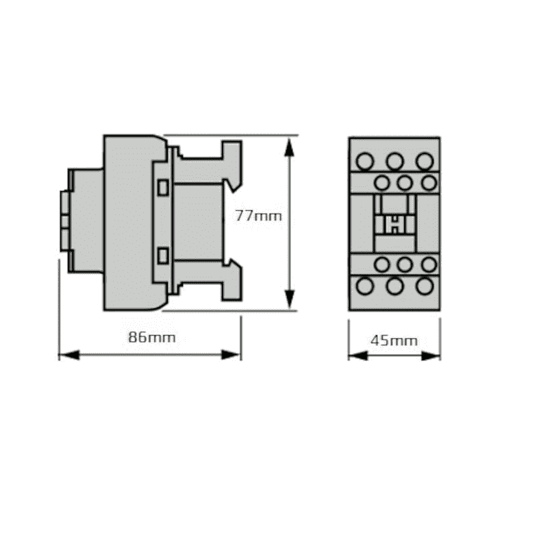 LC1D09M7 9A (4 KW) 220V AC Bobinli Trifaze Güç Kontaktörü