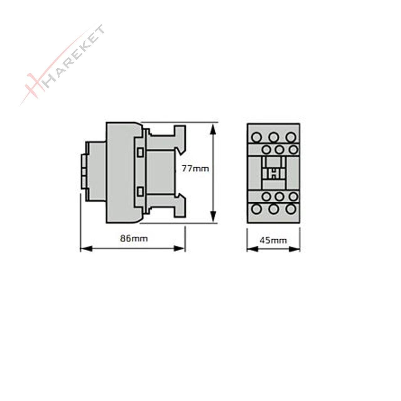LC1D18M7 18A (7,5 KW) 220VAC Bobinli Trifaze Güç Kontaktörü
