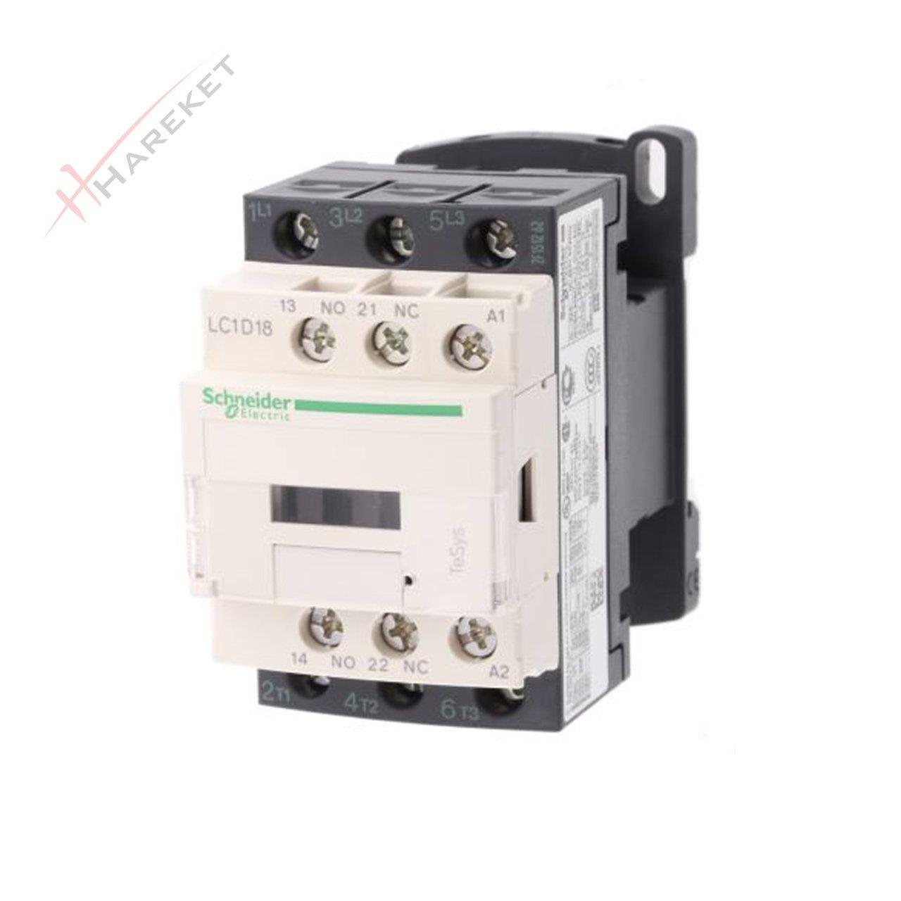 LC1D18M7 18A (7,5 KW) 220VAC Bobinli Trifaze Güç Kontaktörü