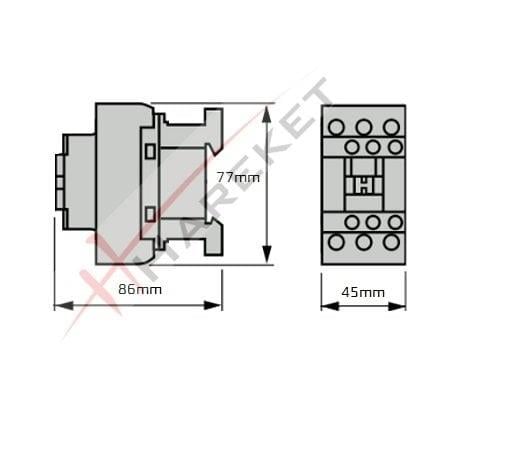 LC1D25B7 25A (11 KW) 24V AC Bobinli Trifaze Güç Kontaktörü