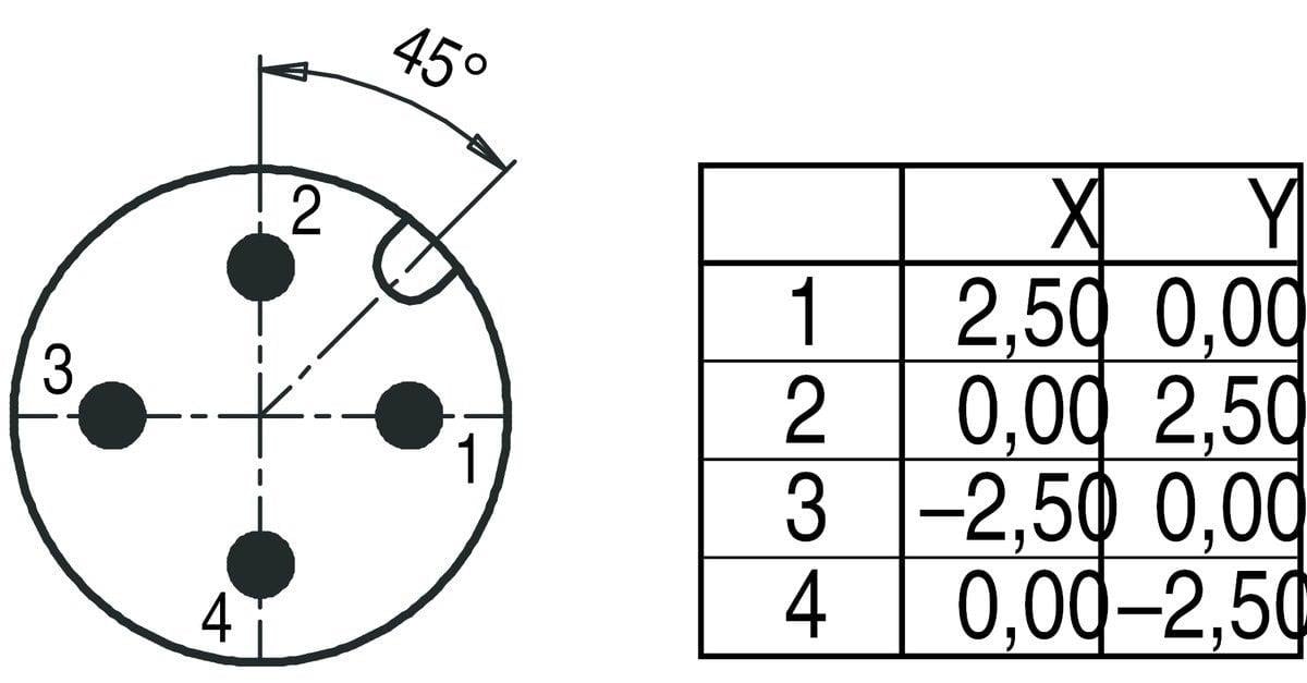 M12 4 Pinli Erkek Konnektör, Binder 99 0429 14 04