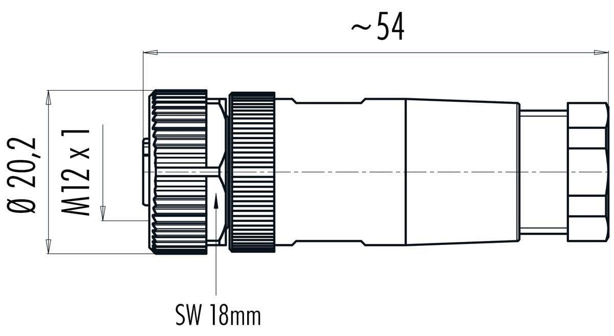 M12 5 Pinli Dişi Konnektör, Binder 99 0436 14 05