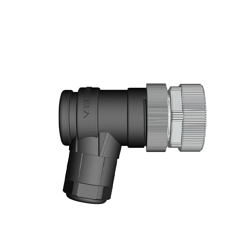 M12 B Code 4 Pin Dişi 90° Açılı Konnektör - Velledq M12-BF04S