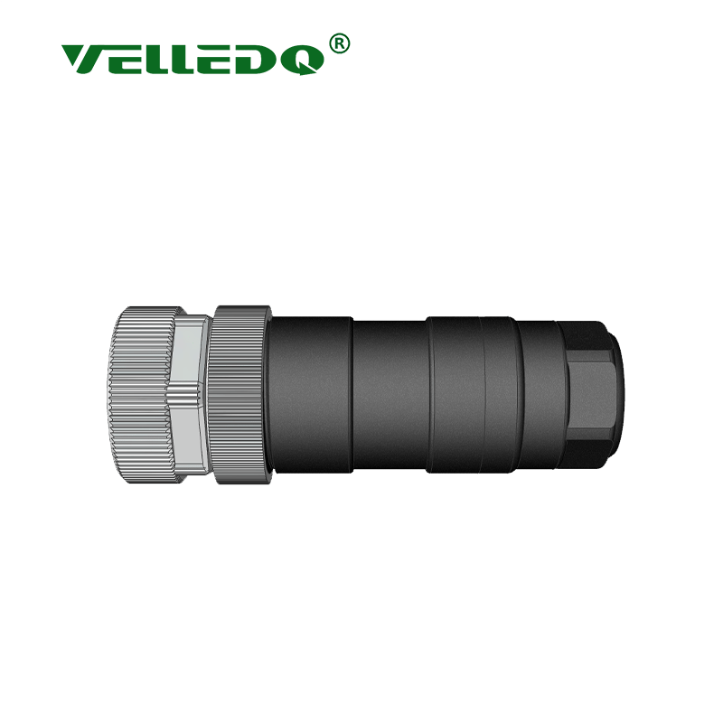 M12-F03T - M12 3 Pin Dişi Düz Konnektör - Velledq