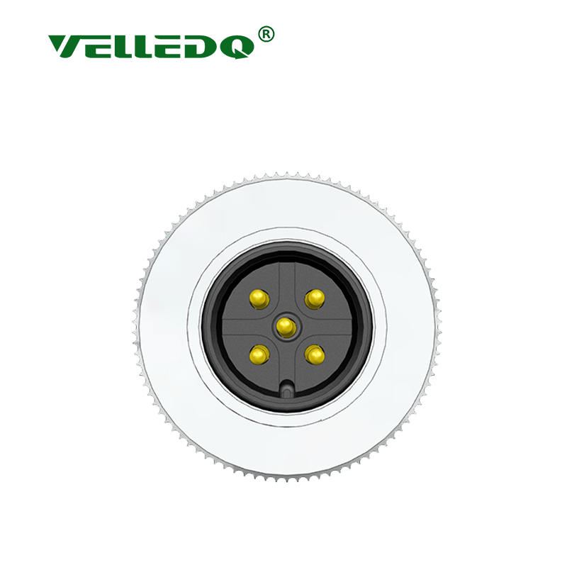 M12-M05T M12 5 Pin Erkek Düz Konnektör - Velledq