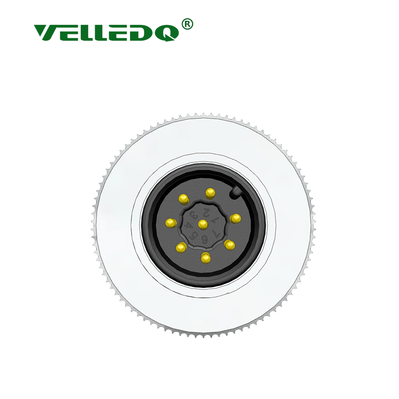 M12-M08T - M12 8 Pin Erkek Düz Konnektör - Velledq