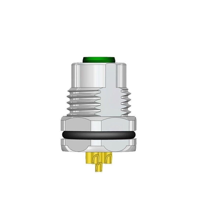 M12 Panel Tip 5 Pinli Dişi Konnektör Önden Somunlu FLH-M12-F05(M16)-HB