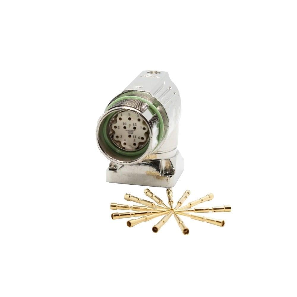 M23 12 Pin Erkek Panel Şase Konnektör - M623-12D Konnektör