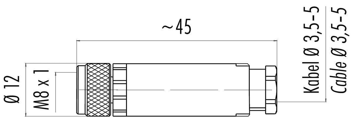 M8 4 Pinli Dişi Konnektör, Binder 99337610004