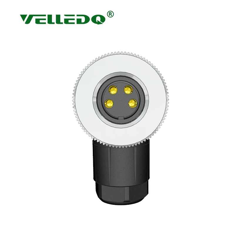 M8-F04S - M8 4 Pin Dişi 90° Açılı Konnektör - Velledq