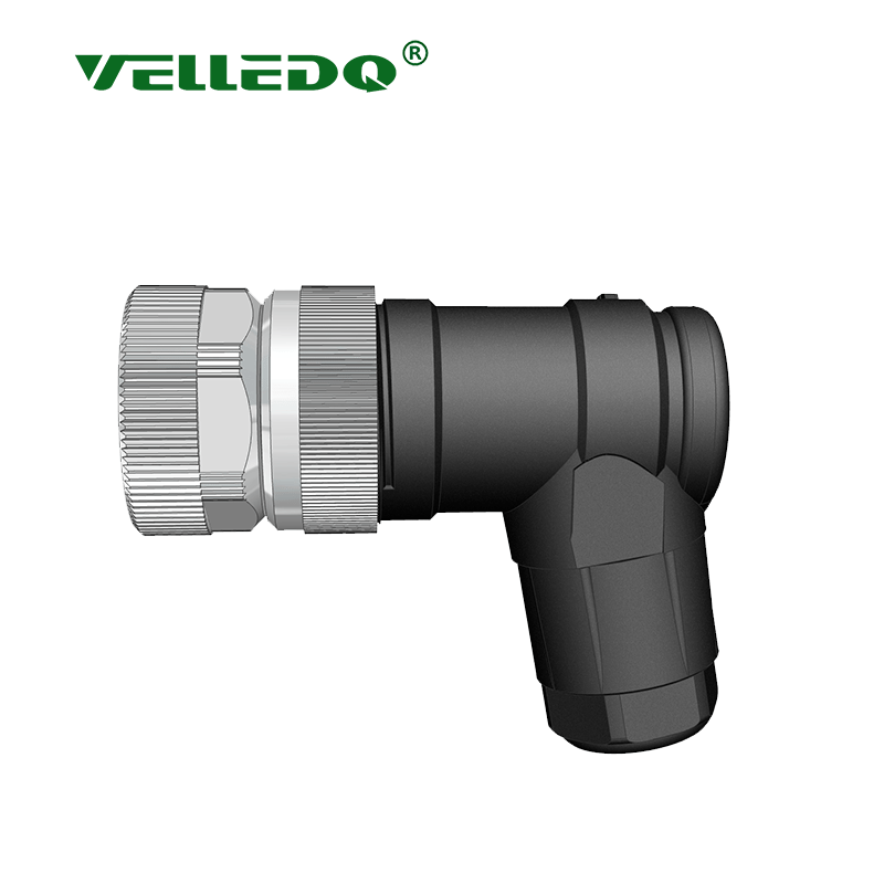M8-F04S - M8 4 Pin Dişi 90° Açılı Konnektör - Velledq