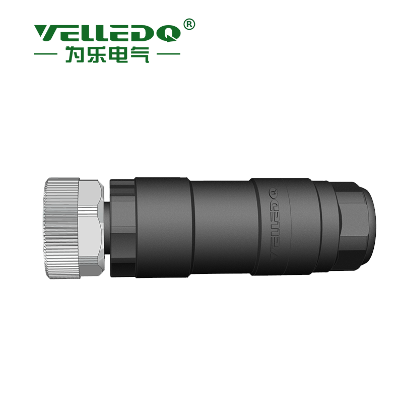 M8-F04T - M8 4 Pin Dişi Düz Konnektör - Velledq
