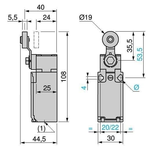 XCKP2118P16 Açısal Hareketli Makaralı Kollu Limit Switch