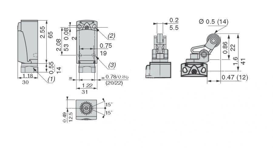 XCKP2127P16 Makaralı Kollu Limit Switch
