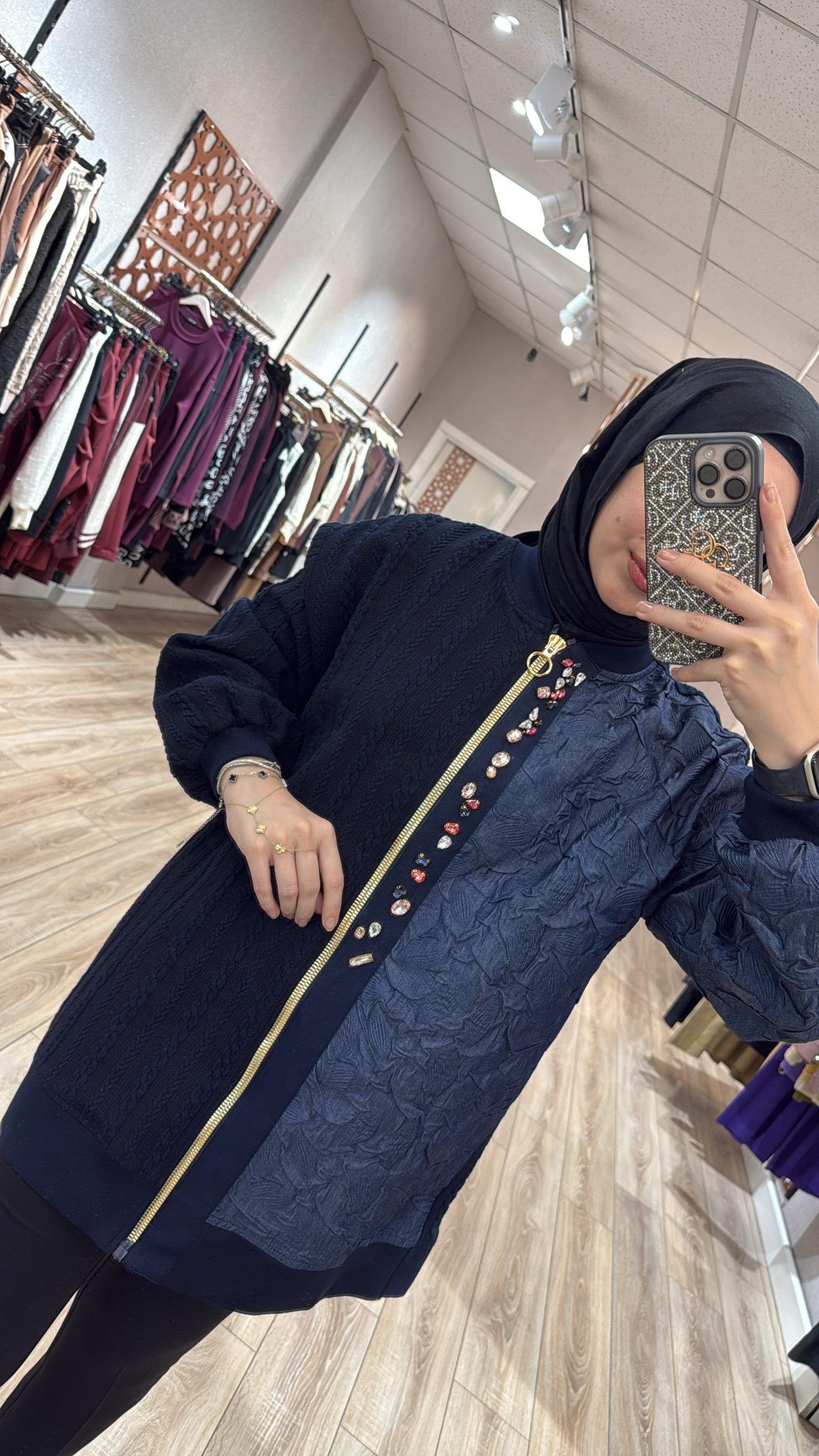 Brokar Kumaş Mixli Ceket
