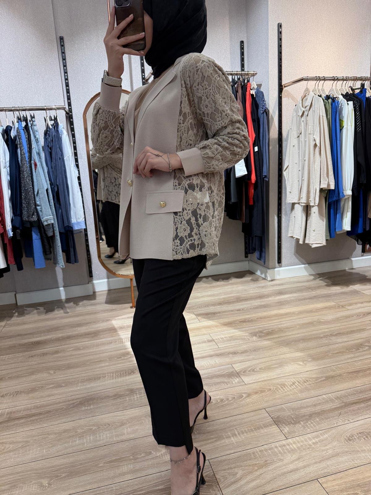 Ghisa Dantel Kumaş Ceket