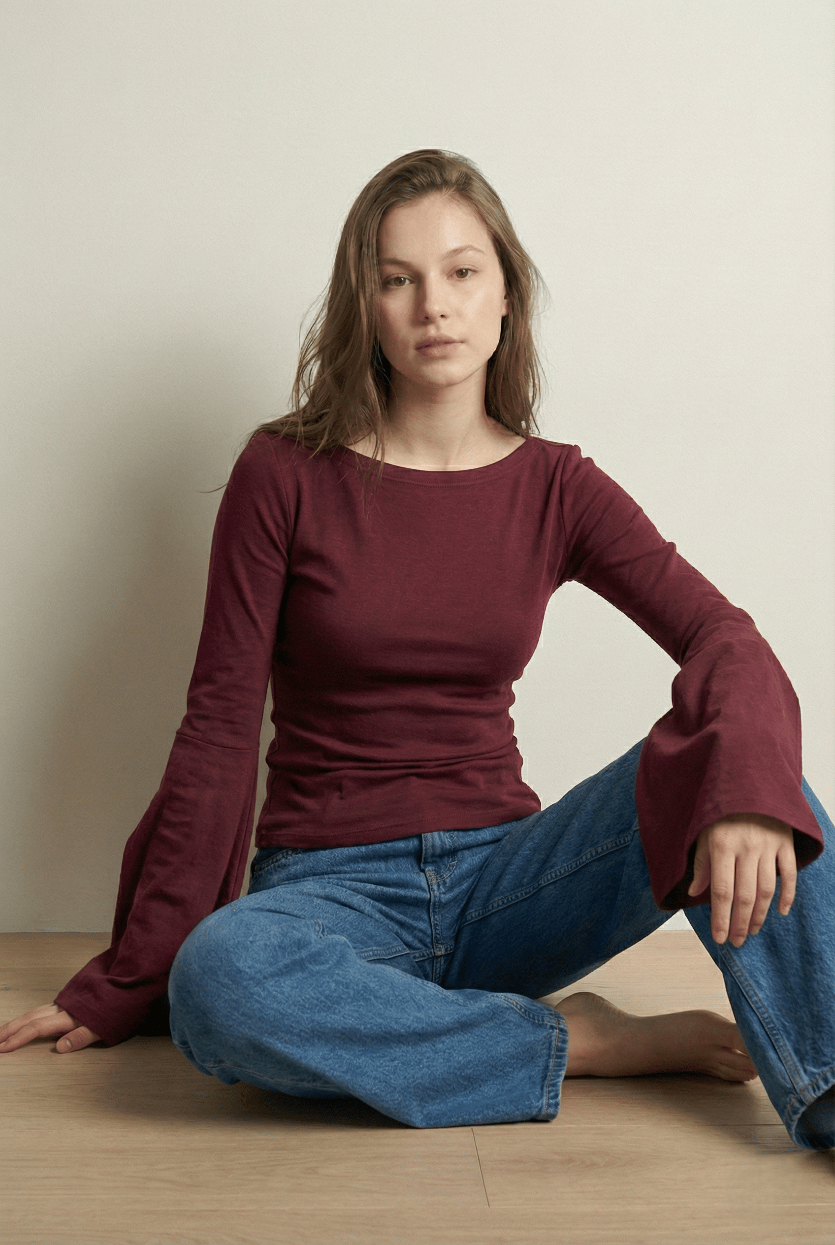 Beja Kadın Soft Touch Ispanyol Uzun Kollu Kayık Yaka Thermal (TERMAL) Bluz & Top - Bordo