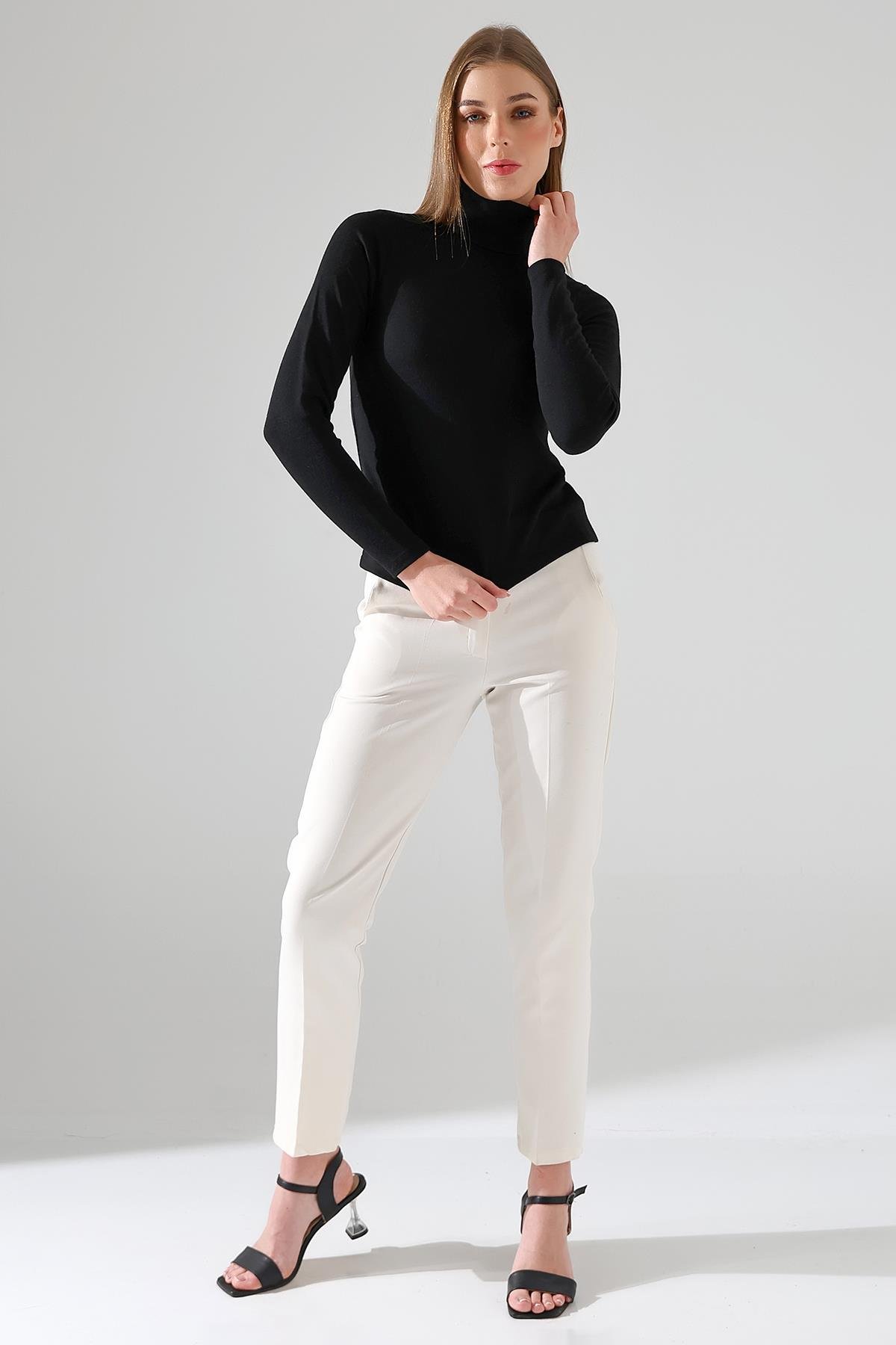 Rose Kadın Siyah Ultra Soft Touch Balıkçı Yaka Uzun Kollu Thermal (TERMAL) Bluz & Top