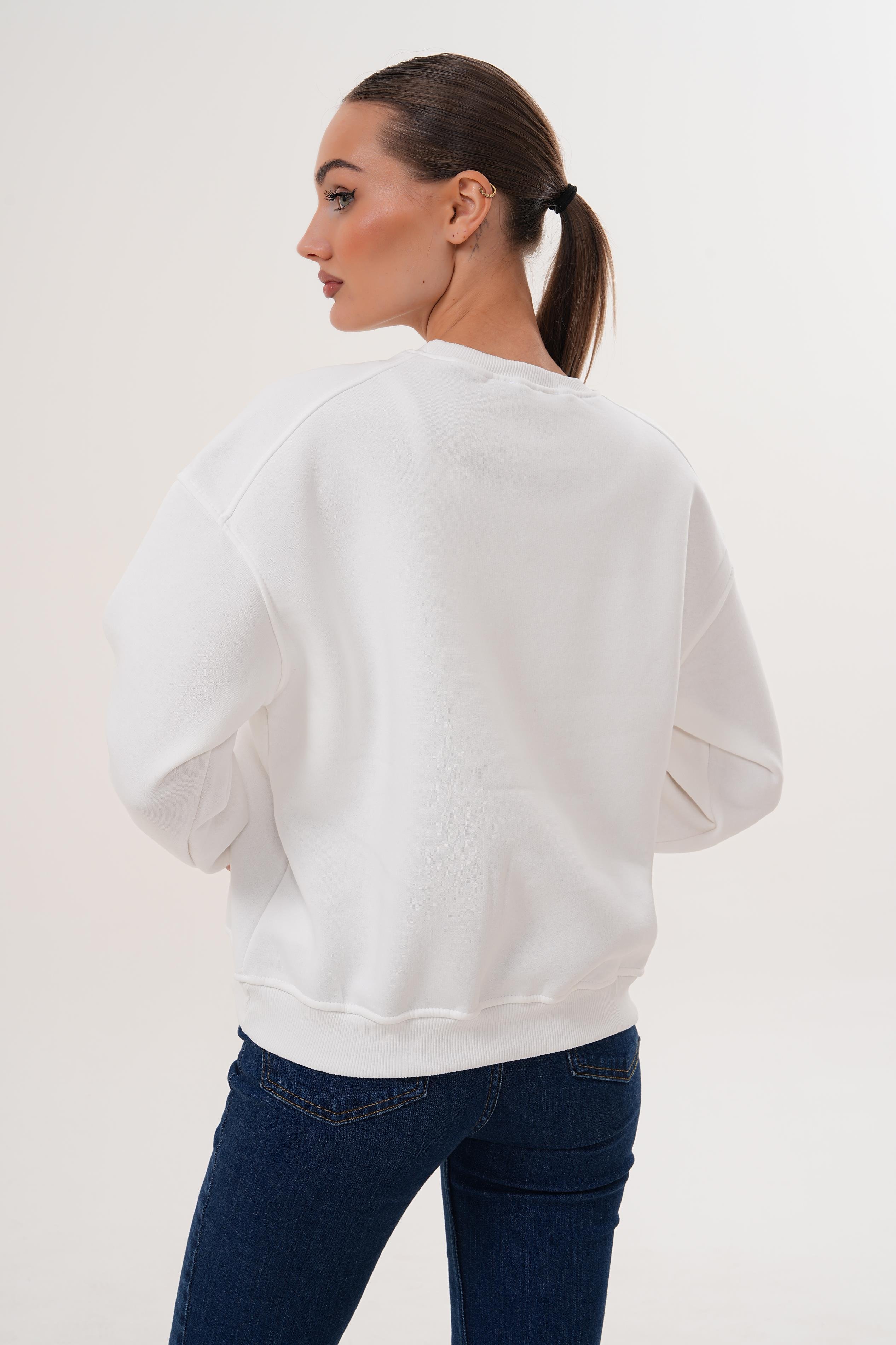 Beyaz Basic Sweatshirt