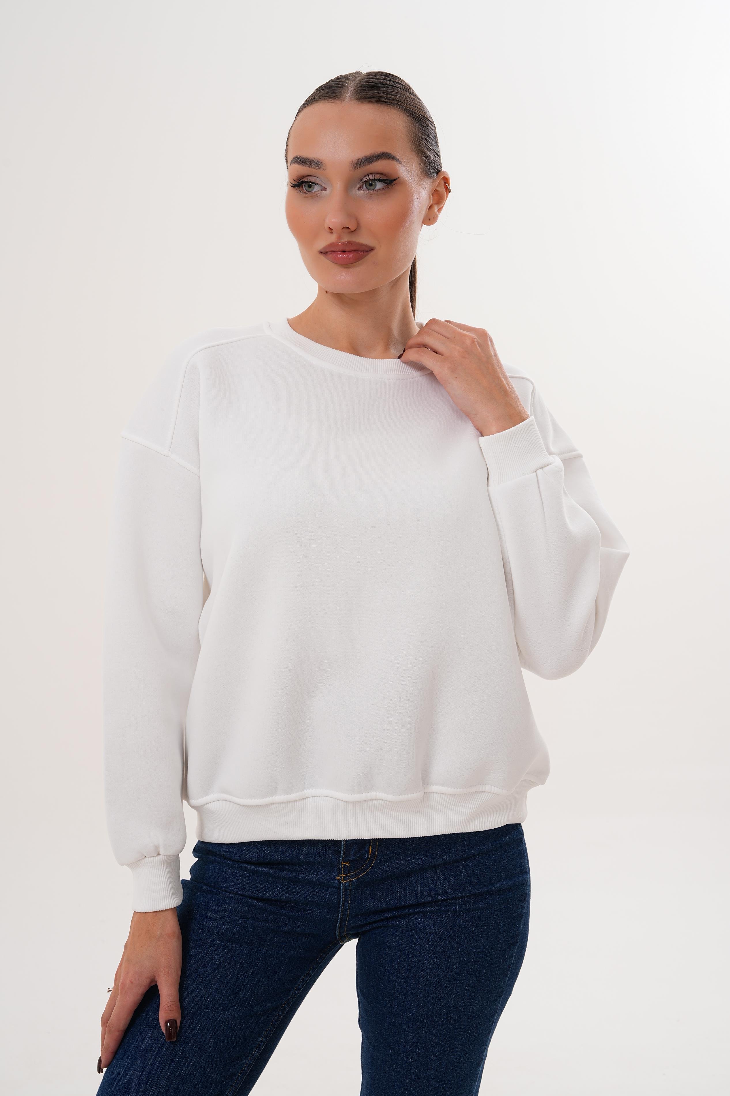 Beyaz Basic Sweatshirt