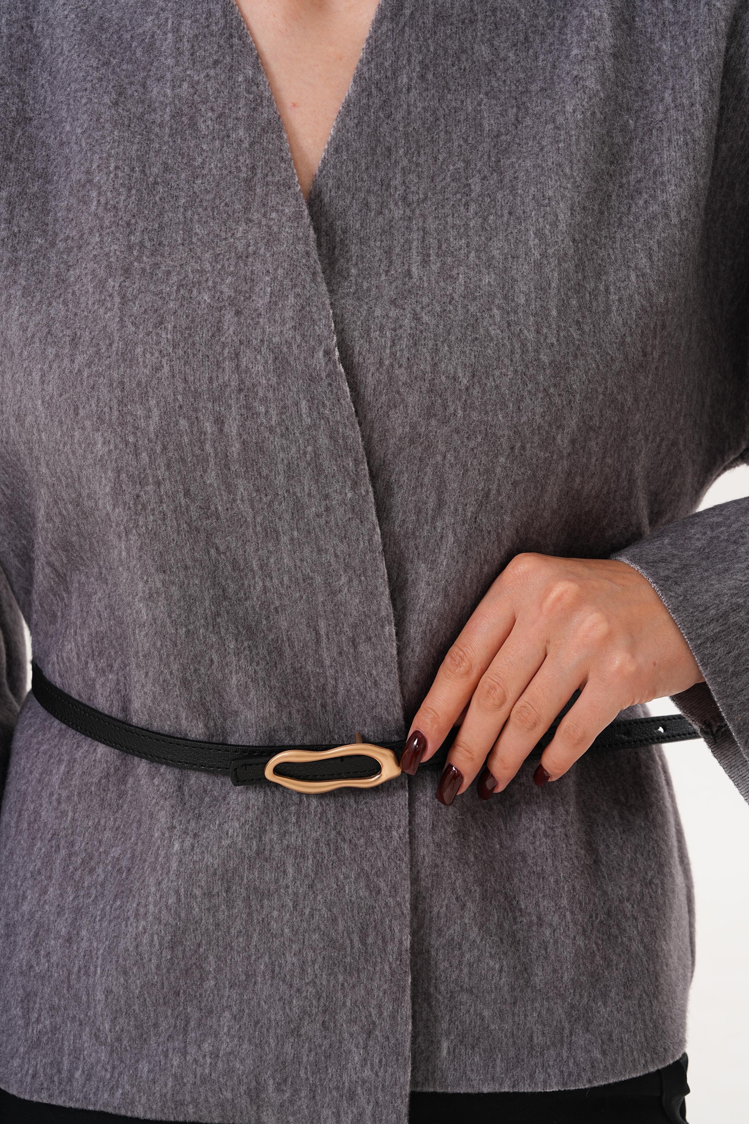 Kuşak Detaylı Minimalist Modern Blazer Ceket