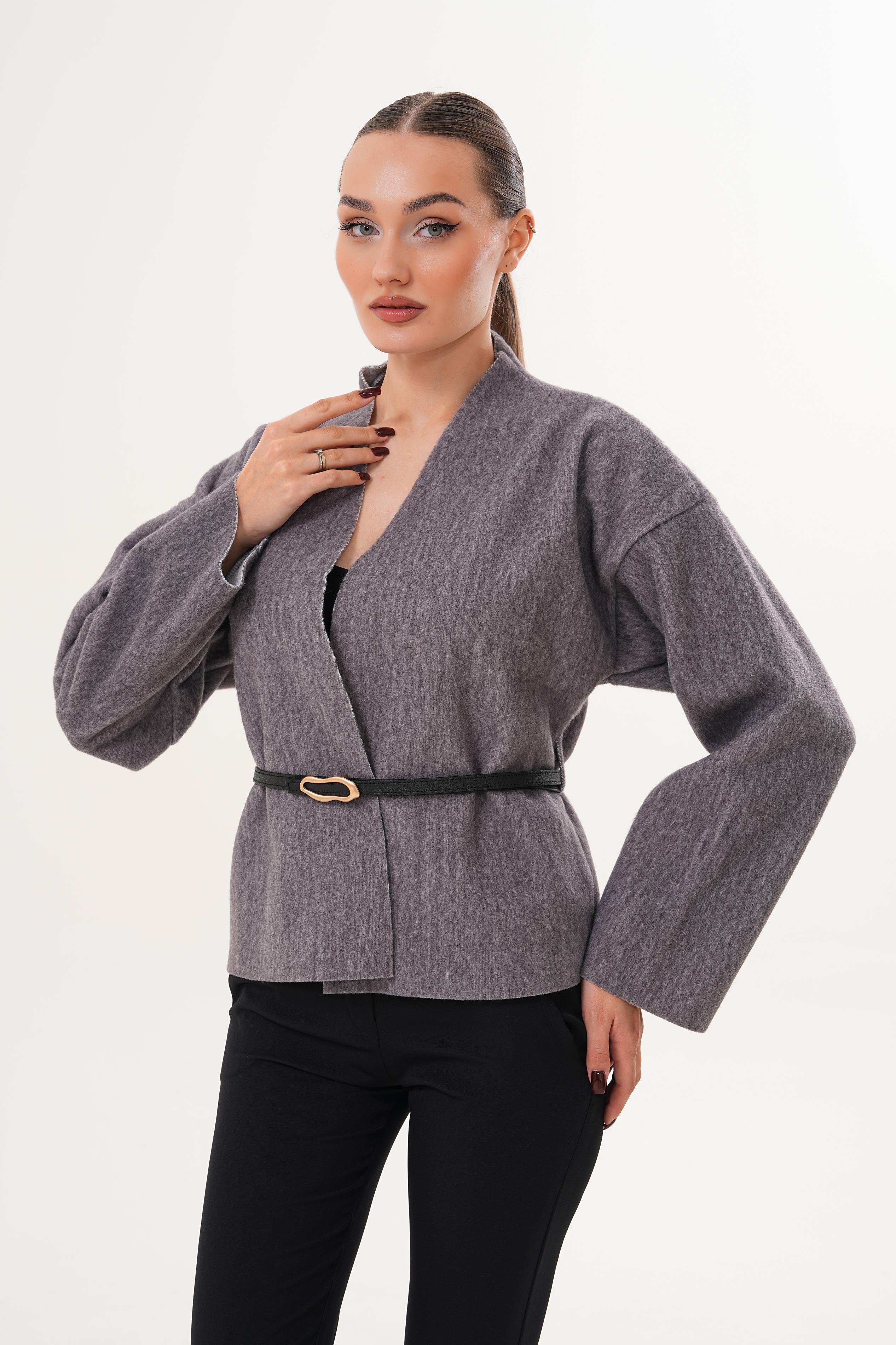 Kuşak Detaylı Minimalist Modern Blazer Ceket