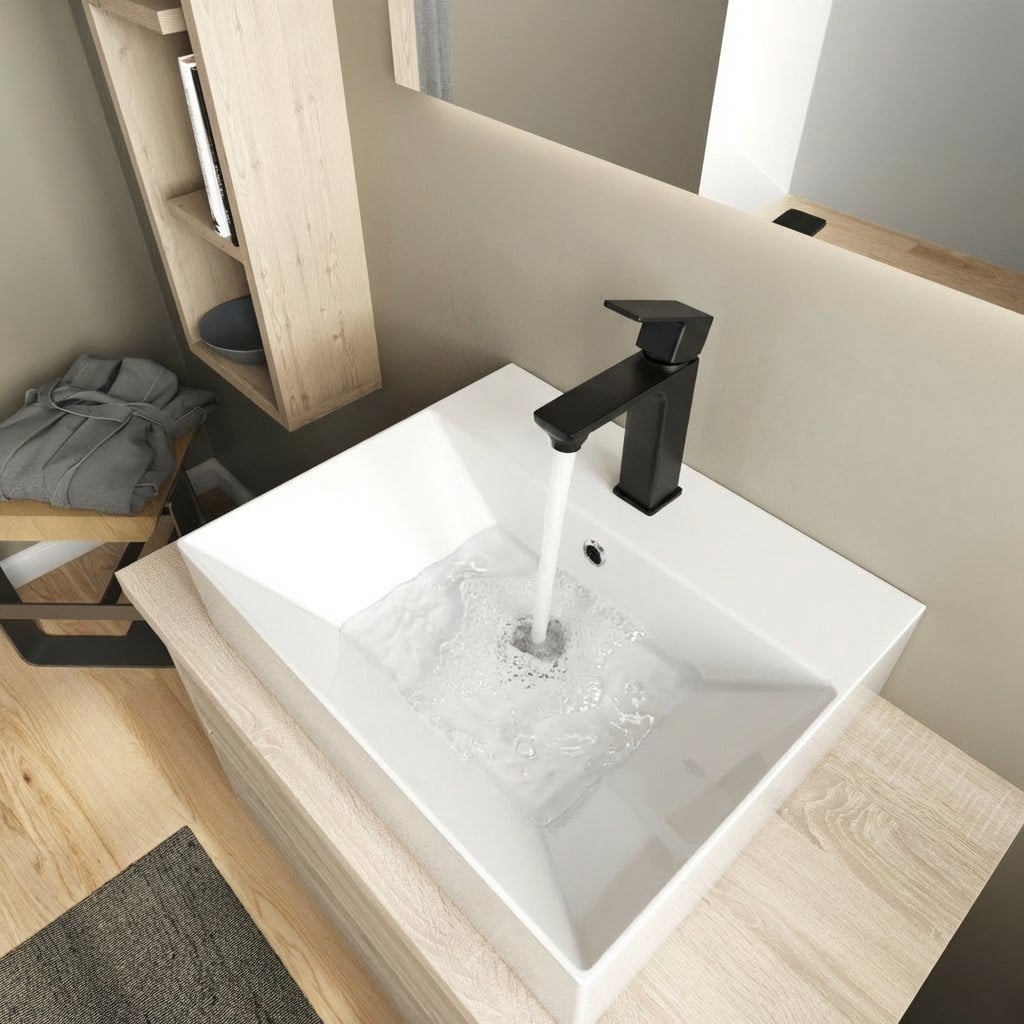 Adell Bloc Lavabo Bataryası -Mat Siyah Krom-159401024