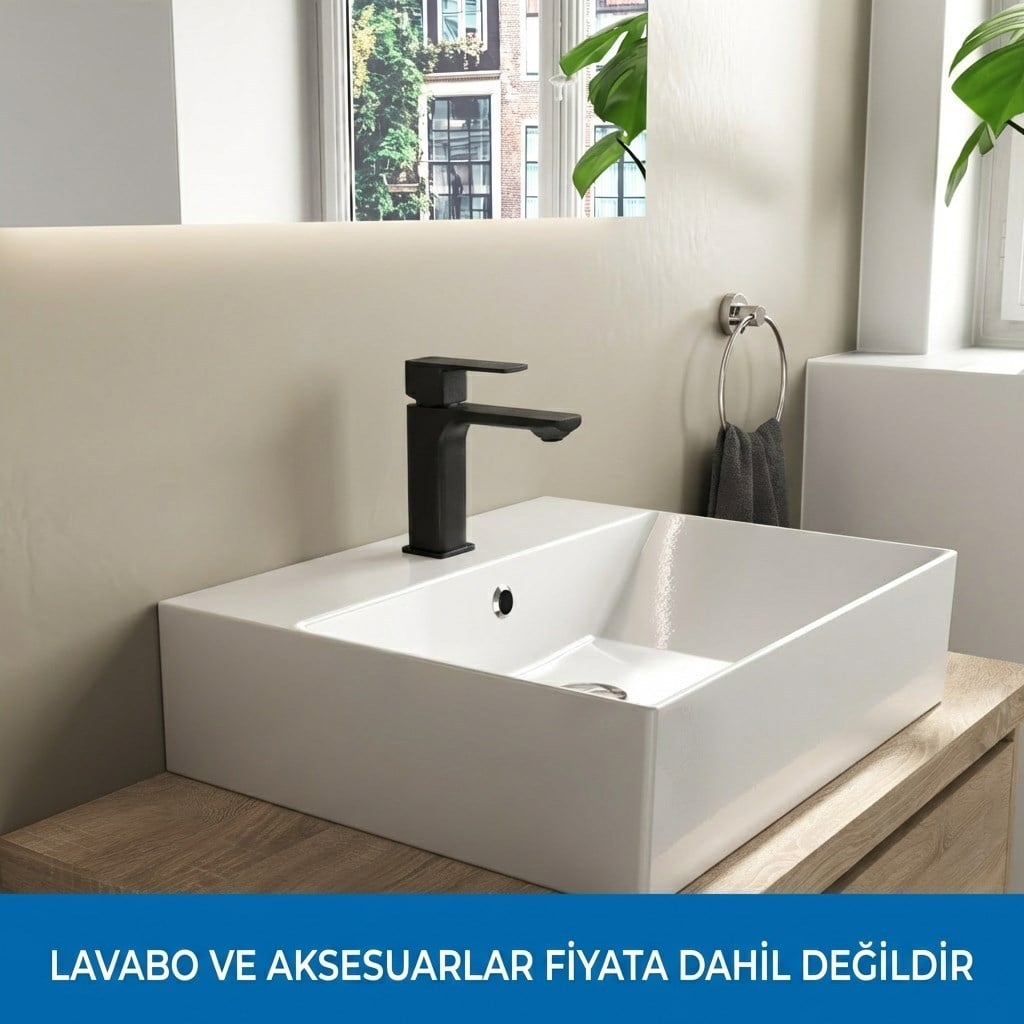 Adell Bloc Lavabo Bataryası -Mat Siyah Krom-159401024