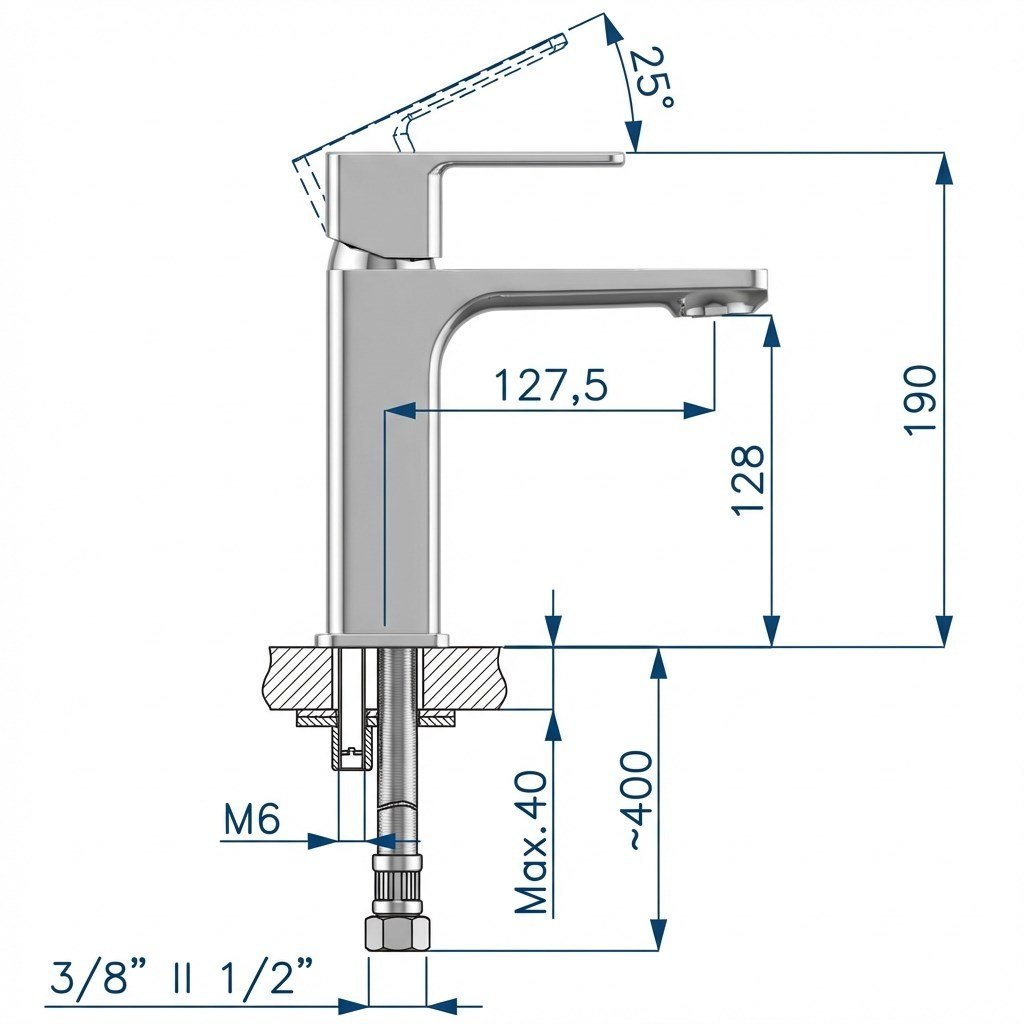 Adell Bloc Lavabo Bataryası -Parlak Krom-15940101