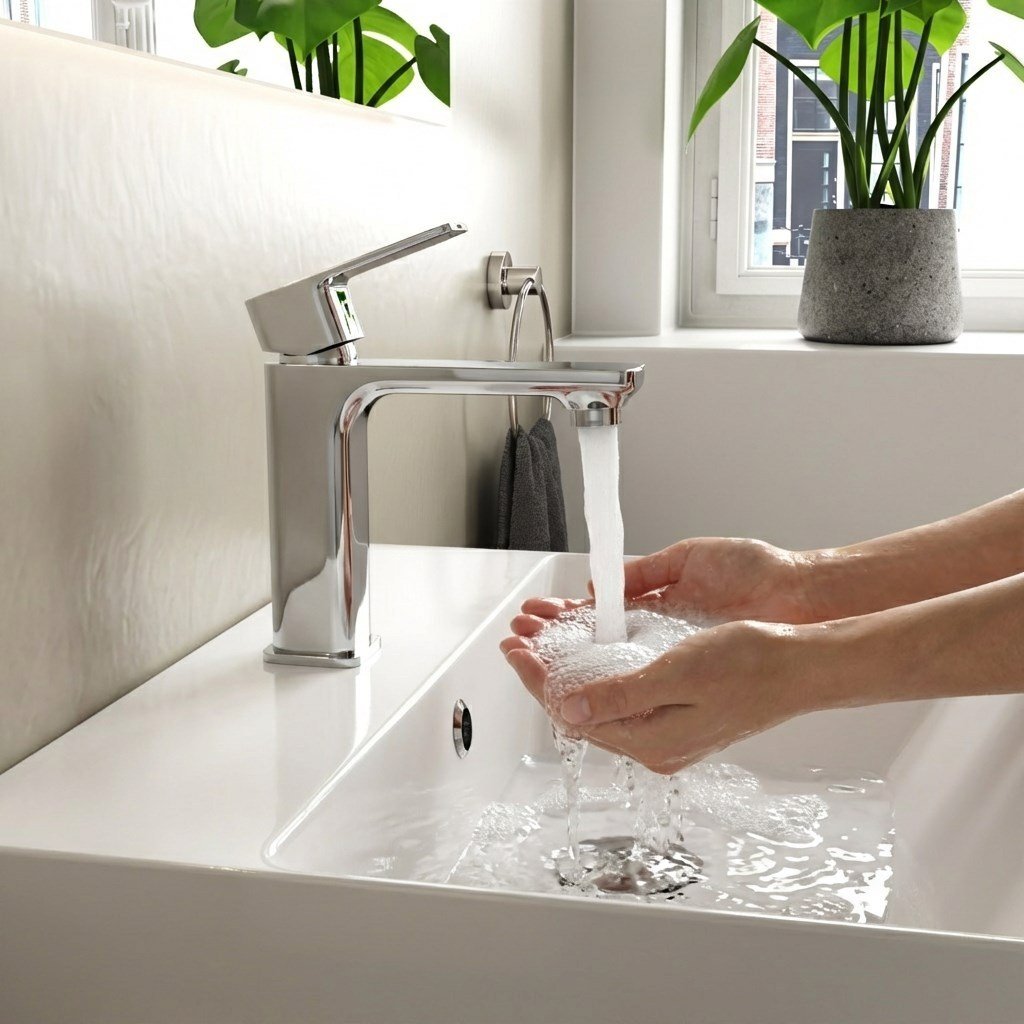 Adell Bloc Lavabo Bataryası -Parlak Krom-15940101