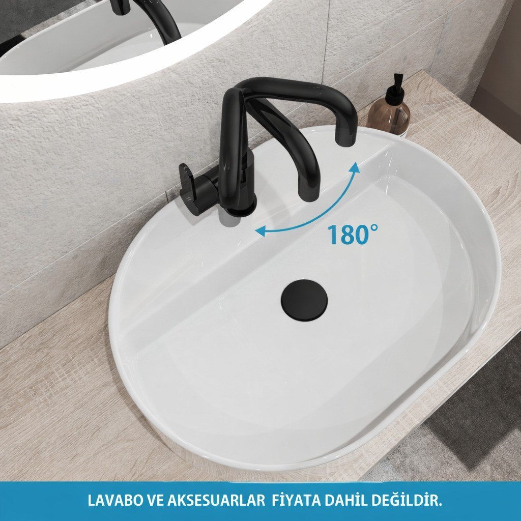 Adell Lento Kuğu Lavabo Bataryası -Mat Siyah-154922324