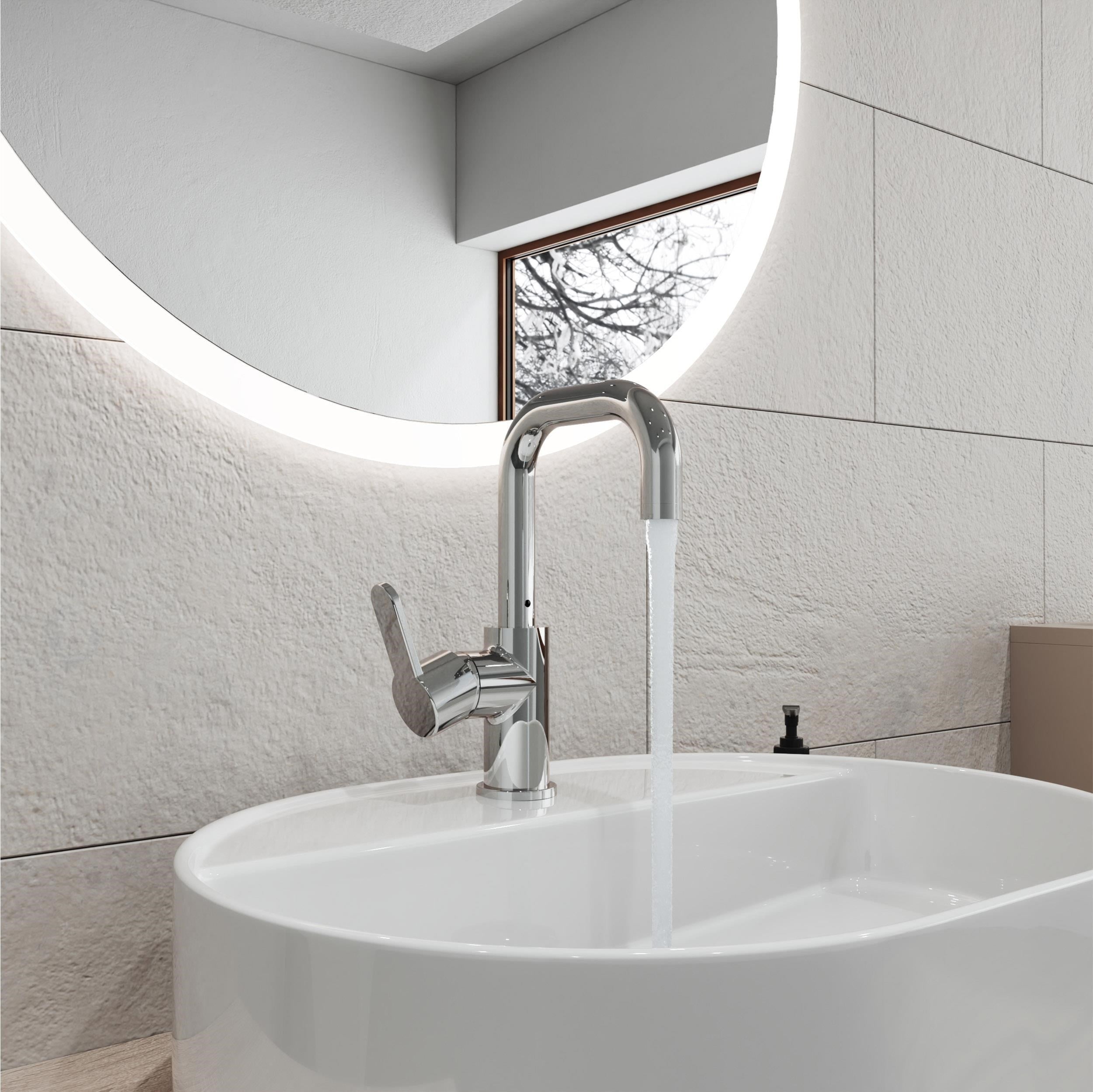 Adell Lento Kuğu Lavabo Bataryası - Parlak Krom 3/8 | 15492231