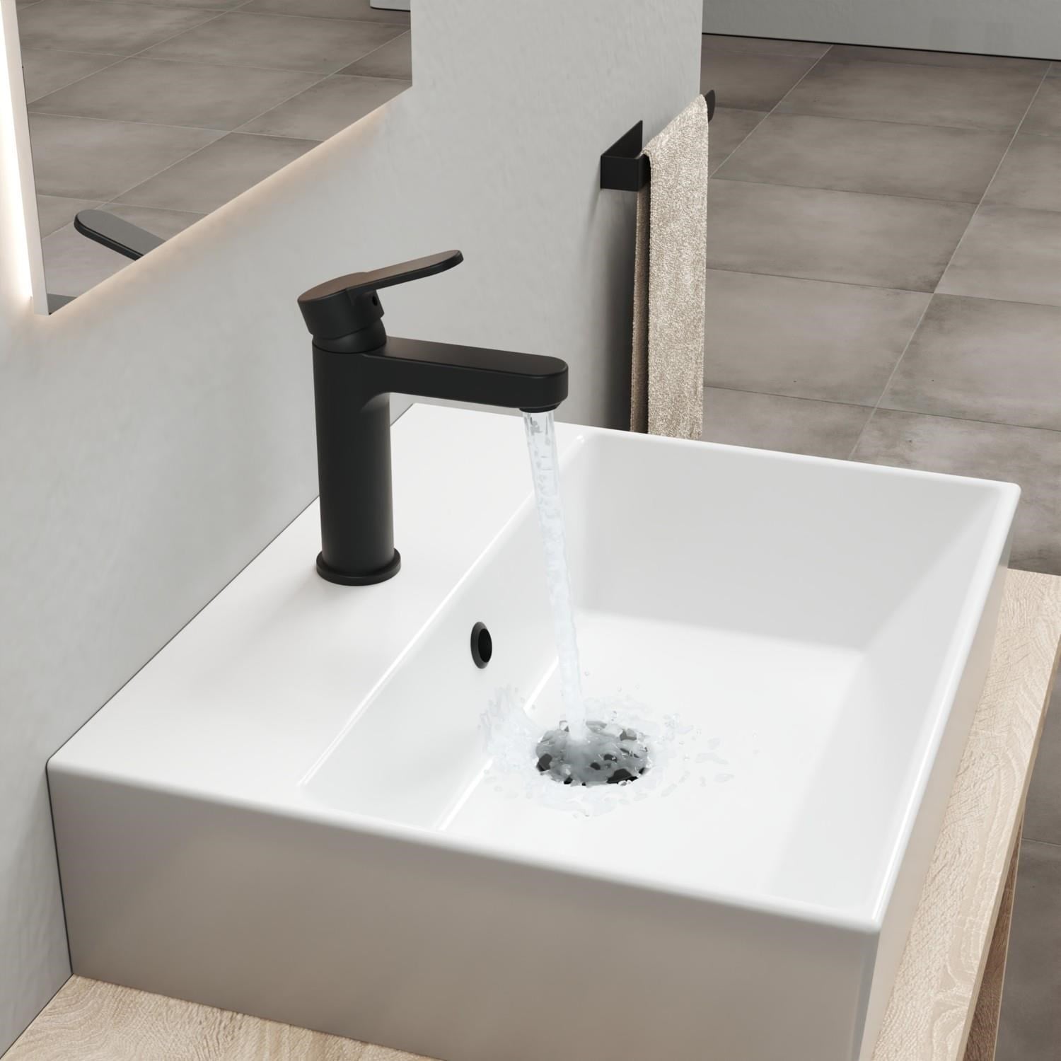 Adell Lento Medium Lavabo Bataryası Mat Siyah Pirinç Gövde – 154901724