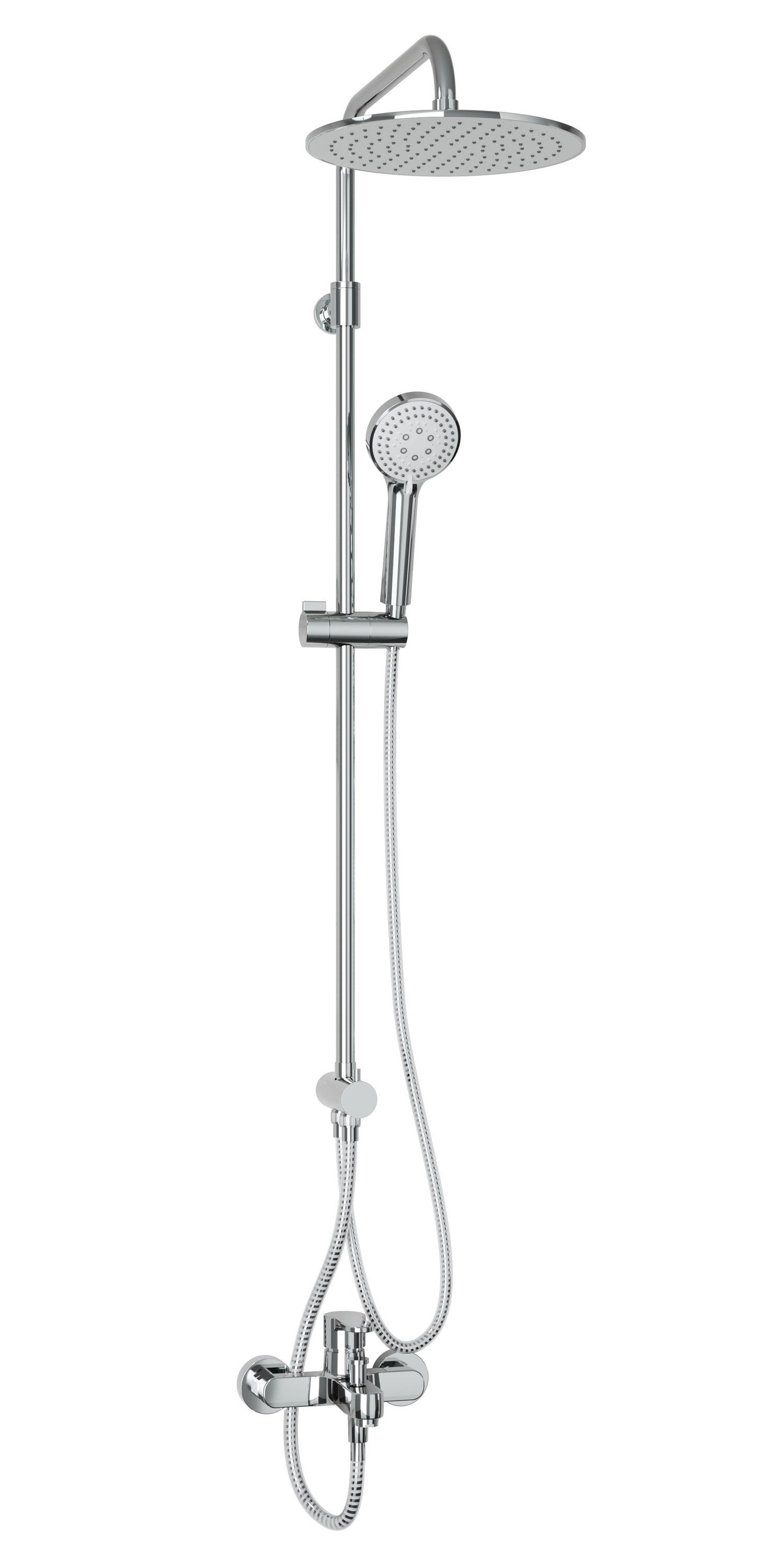 Adell Lido Rain Duş Sistemi + Lento Banyo Bataryası 2 Parça Set – Parlak Krom | ADS.35.01.01.01