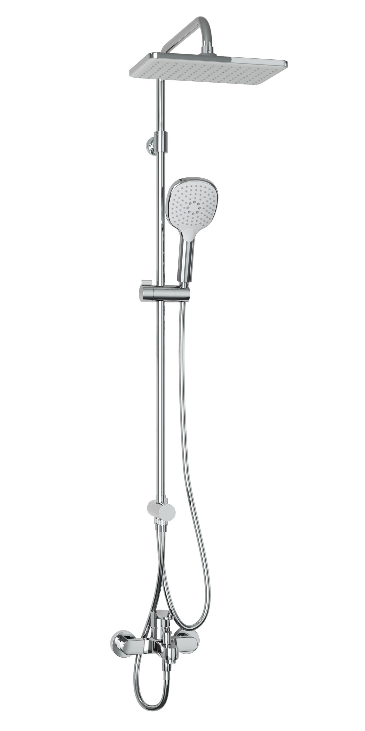 Adell Mode S Rain Duş Sistemi + Lento Banyo Bataryası 2 Parça Set – Parlak Krom | ADS.35.01.03.01