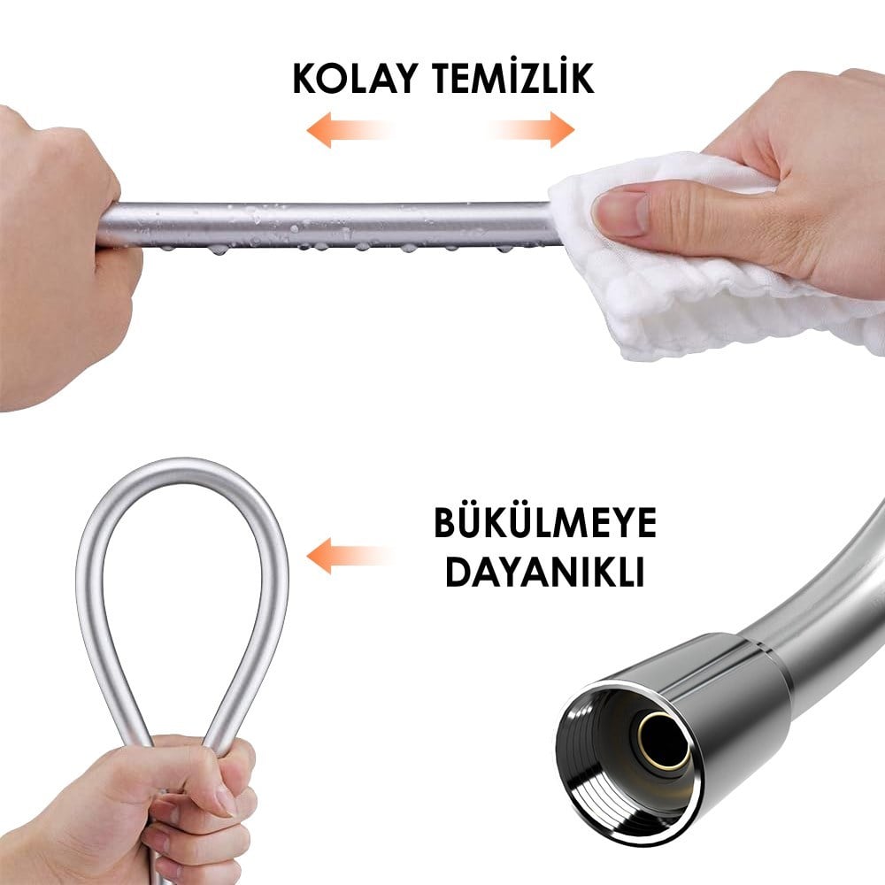Adell Utra Flex Duş Hortumu - Parlak Krom- 150 cm.(1/2-1/2)  | 15757021