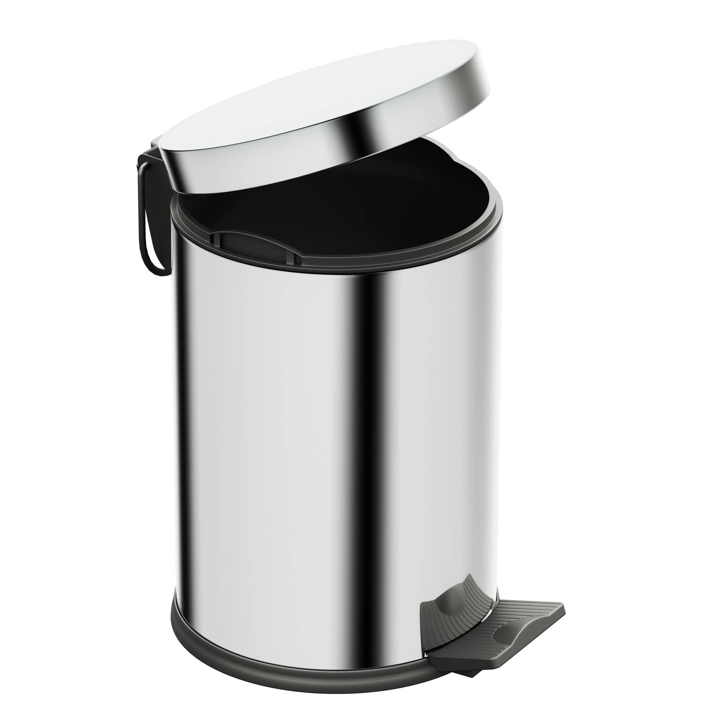 Aqua Bagno Basic Çöp Kovası - Pedallı 3 L, Parlak Krom Paslanmaz | 35.99.57.01.01
