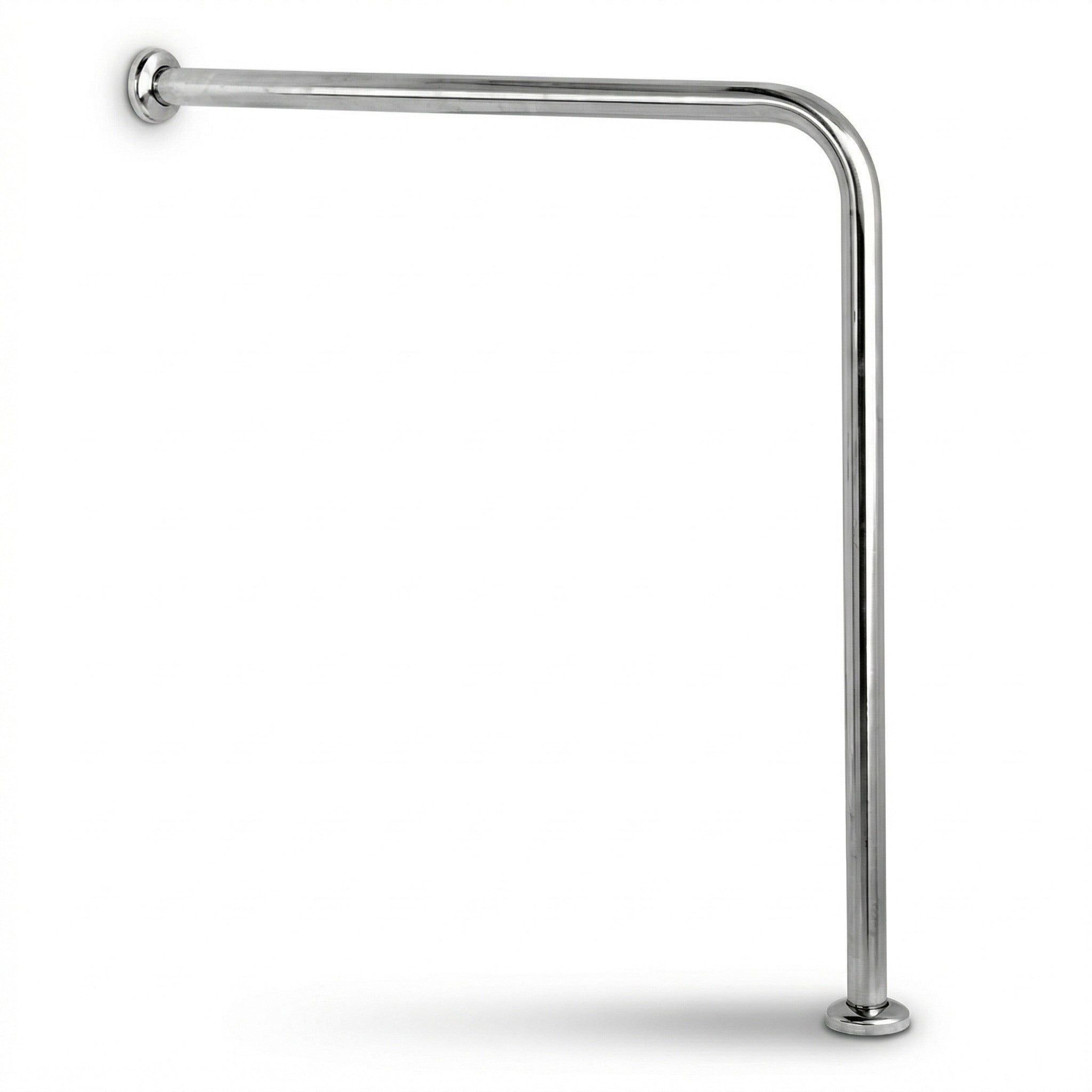 Aqua Bagno Basic Engelli Tutunma Barı 75x75 cm Paslanmaz Çelik Zemin Destekli Banyo Barı