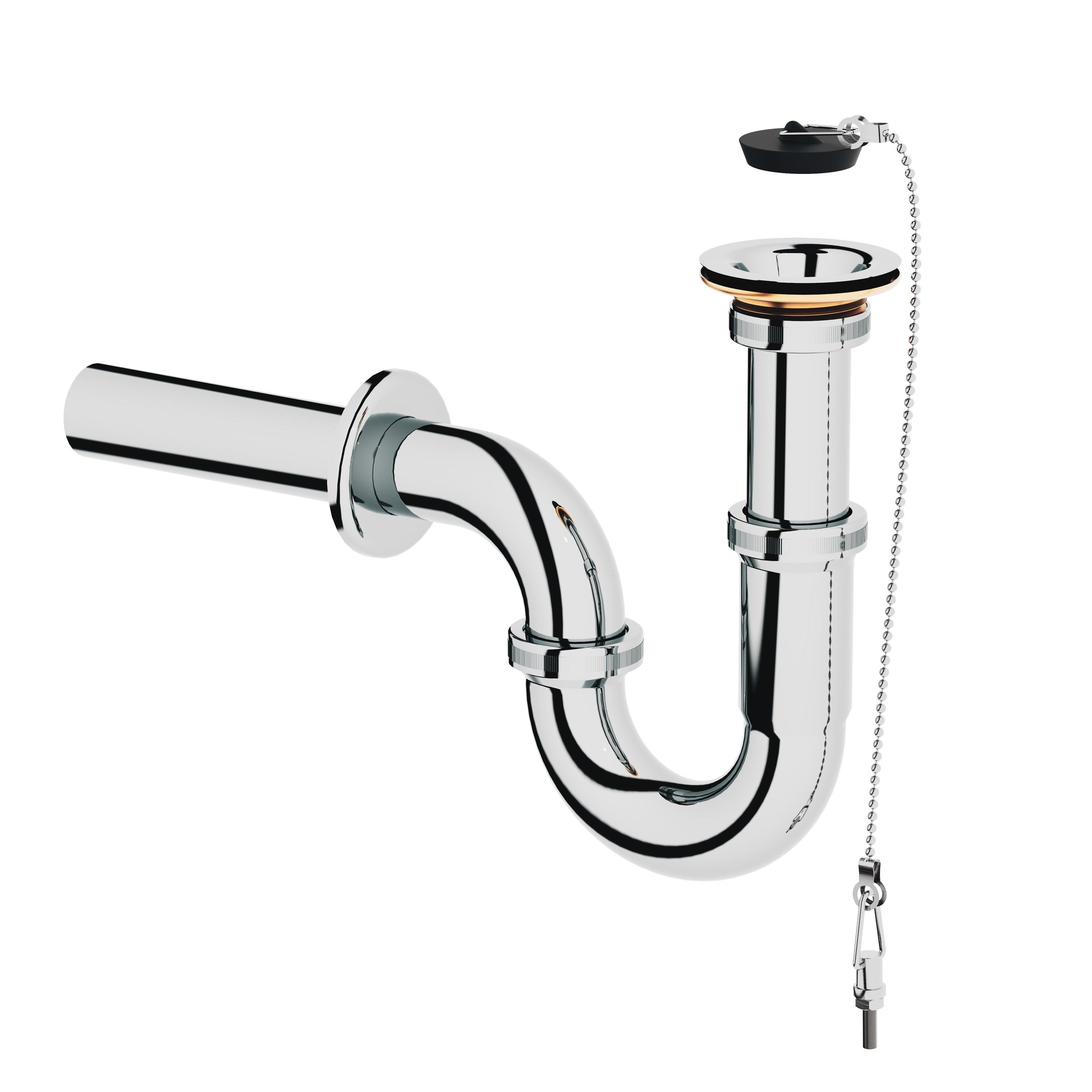 Aqua Bagno Basic Metal Sifon - Süzgeç Dahil - Parlak Krom - 32 mm Çıkış Ucu | 90.99.60.10