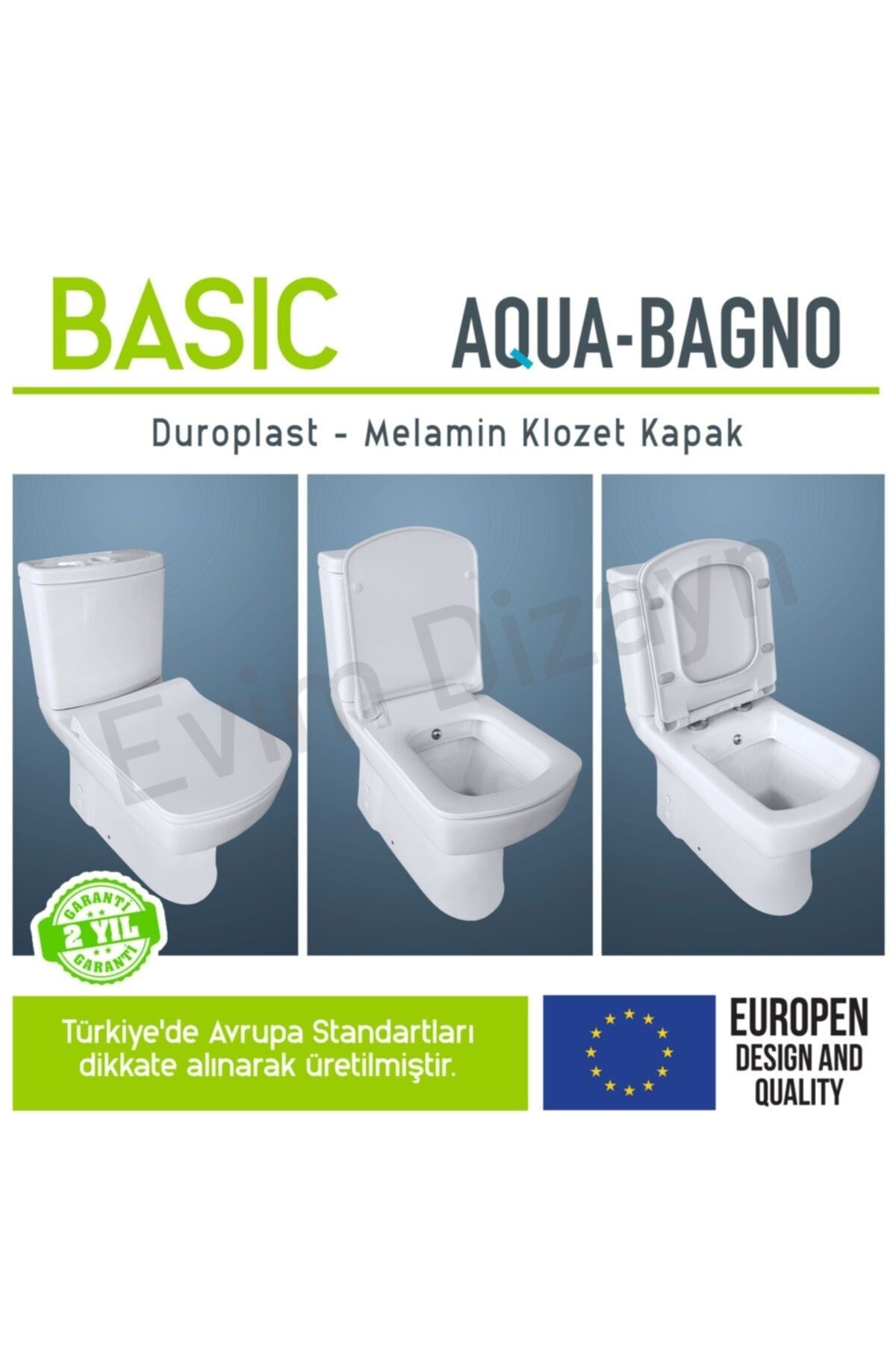 Aqua Bagno Basic Yavaş Kapanan Klozet Kapağı beyaz – Duroplast | 90.99.50.10