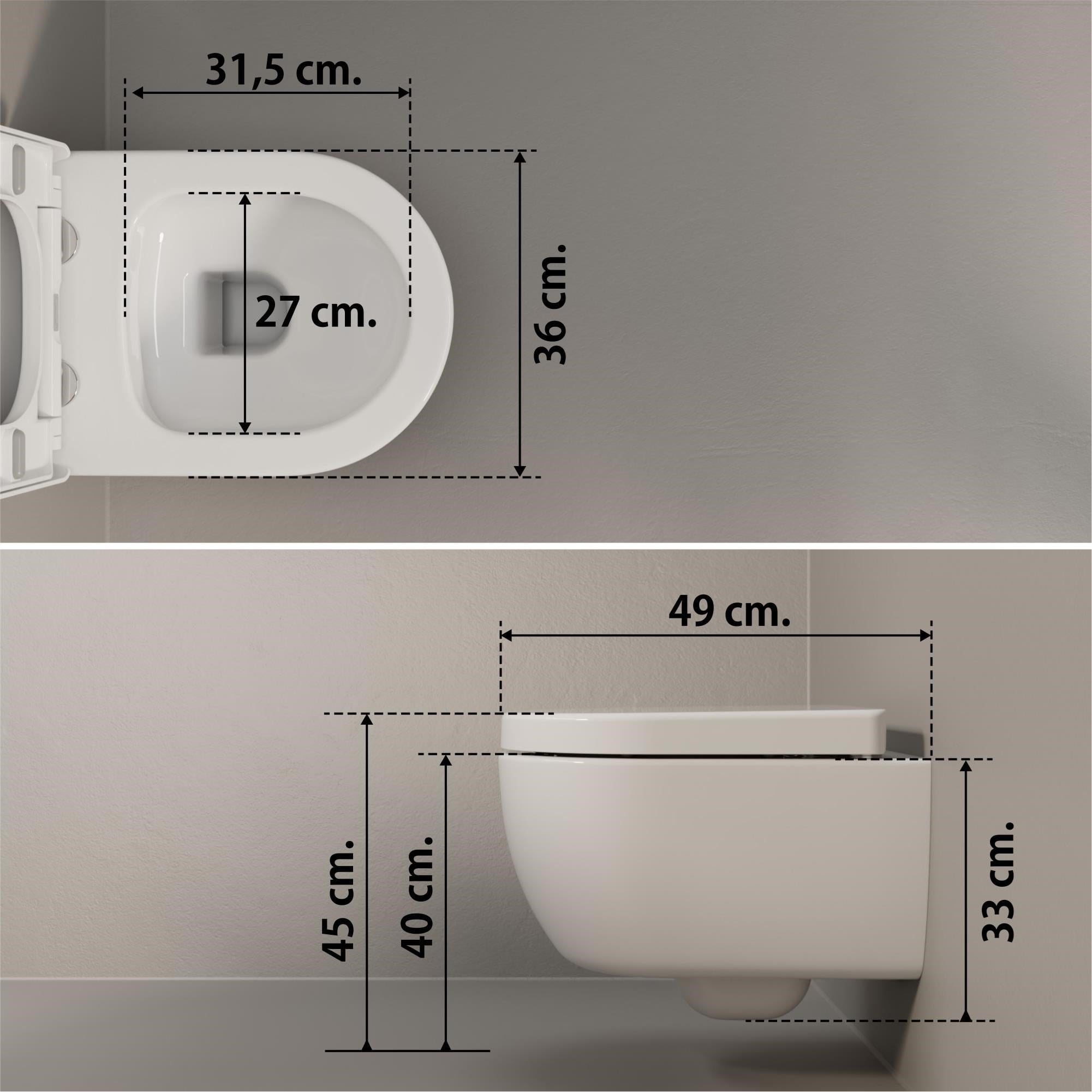 Aqua Bagno Cocon 2.0 Kanalsız Asma Klozet 49 cm - Yavaş Kapanır Kapaklı 2 Parça Set – Beyaz | S.4415.10462
