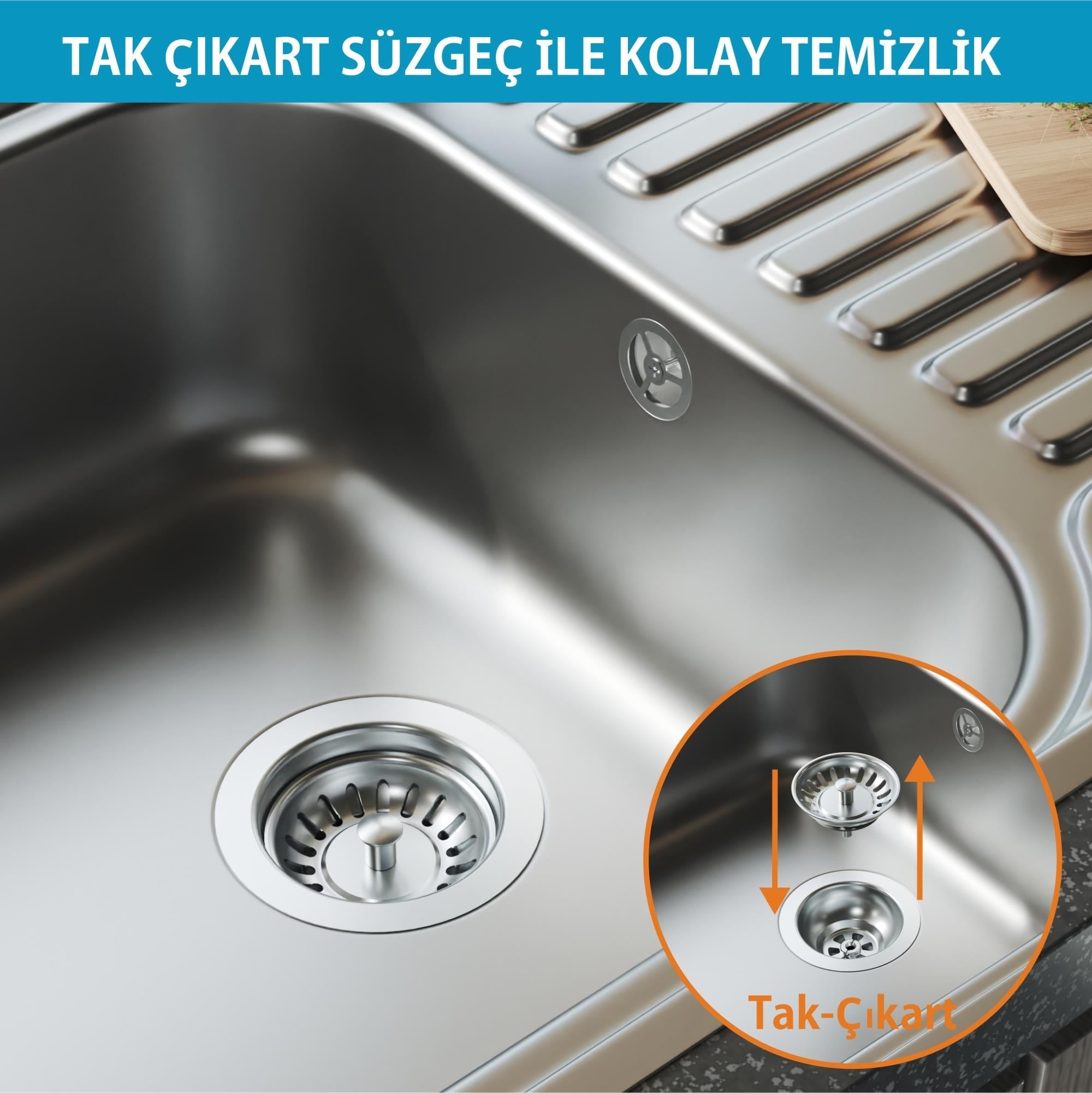 Aqua Bagno Comfort Yer Kazandıran Mutfak Eviye Sifonu, Kolay Temizlenir, Ayarlanabilir Koku Önleyici Gider Borulu,11,5 cm Eviye Giriş | 90.99.70.01.02