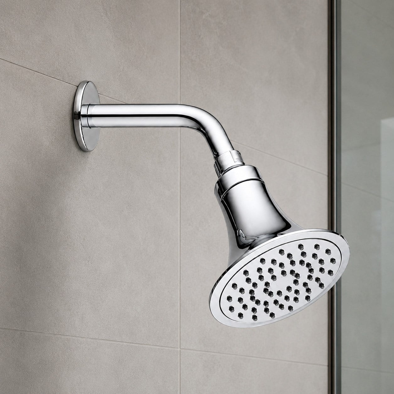 Aqua Bagno Largo Tepe Duş Başlığı 12,5 cm Duvar Tipi Duş Kolu Seti Krom | 80.03.04.01.01