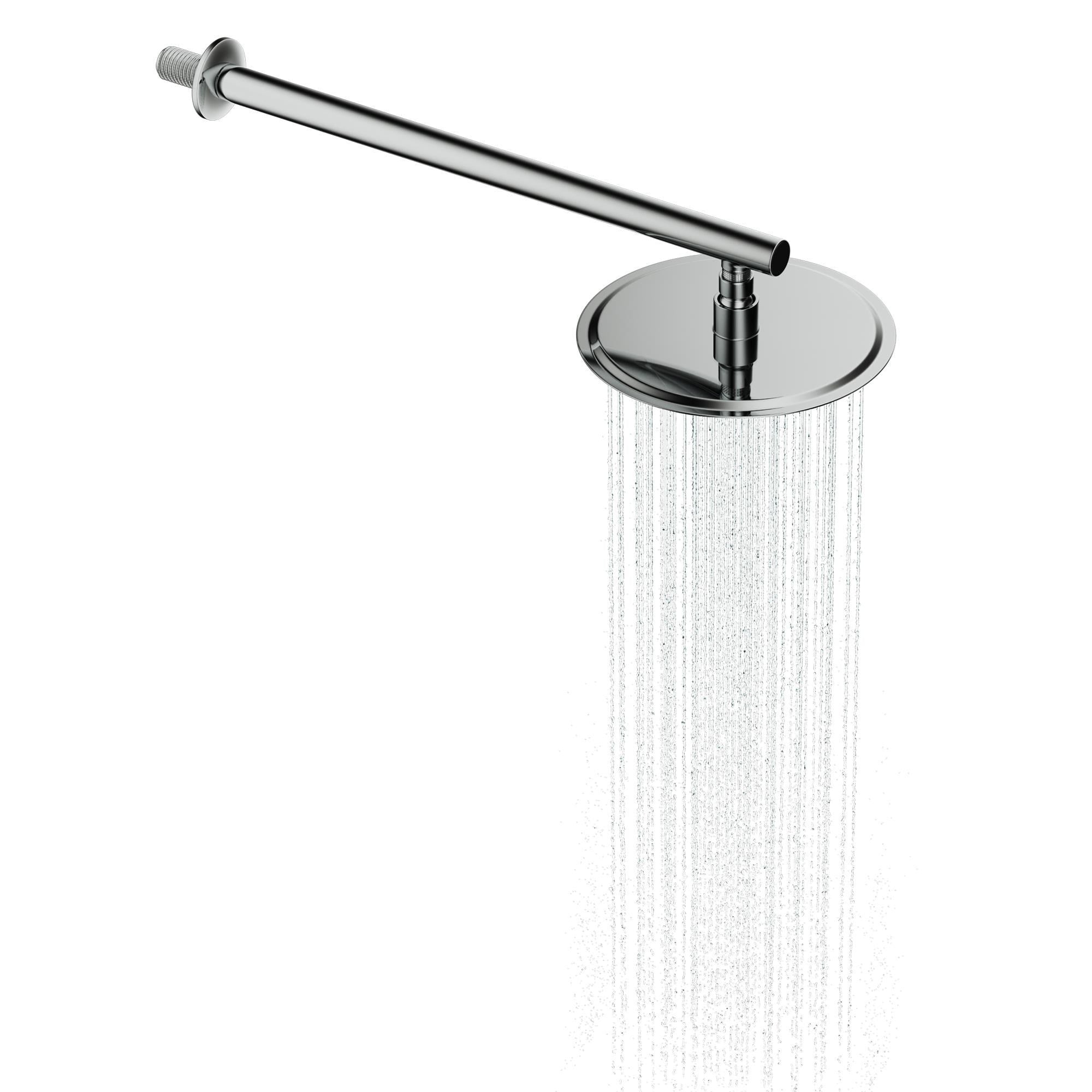 Aqua Bagno Largo Tepe Duşu 20x20 cm, Duvardan Duş Kolu 42,5 cm Paslanmaz Krom - 2 Parça Set | 30.30.77.01.03