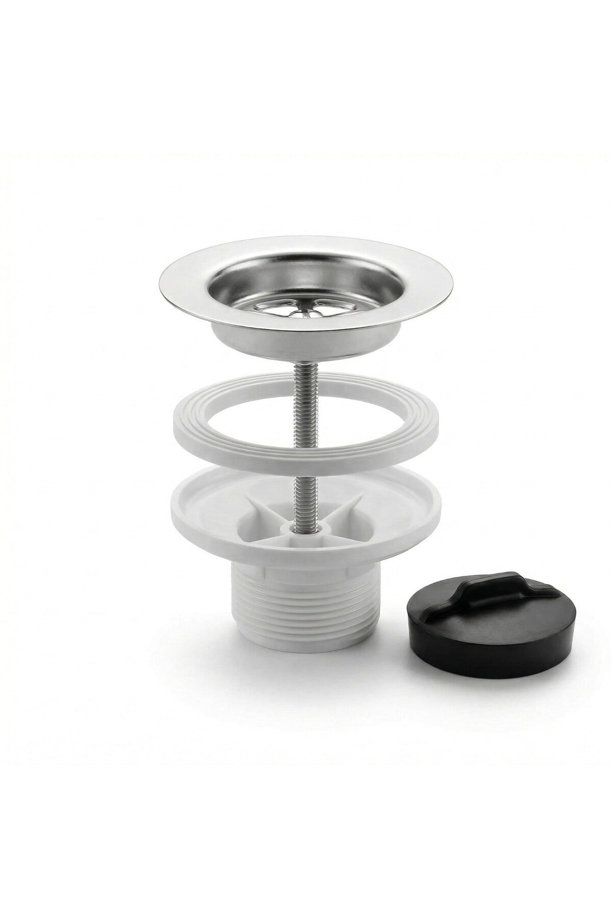 Aqua Bagno Lavabo Sifon Süzgeci Kafa Takımı - Paslanmaz Krom-90.99.60.07