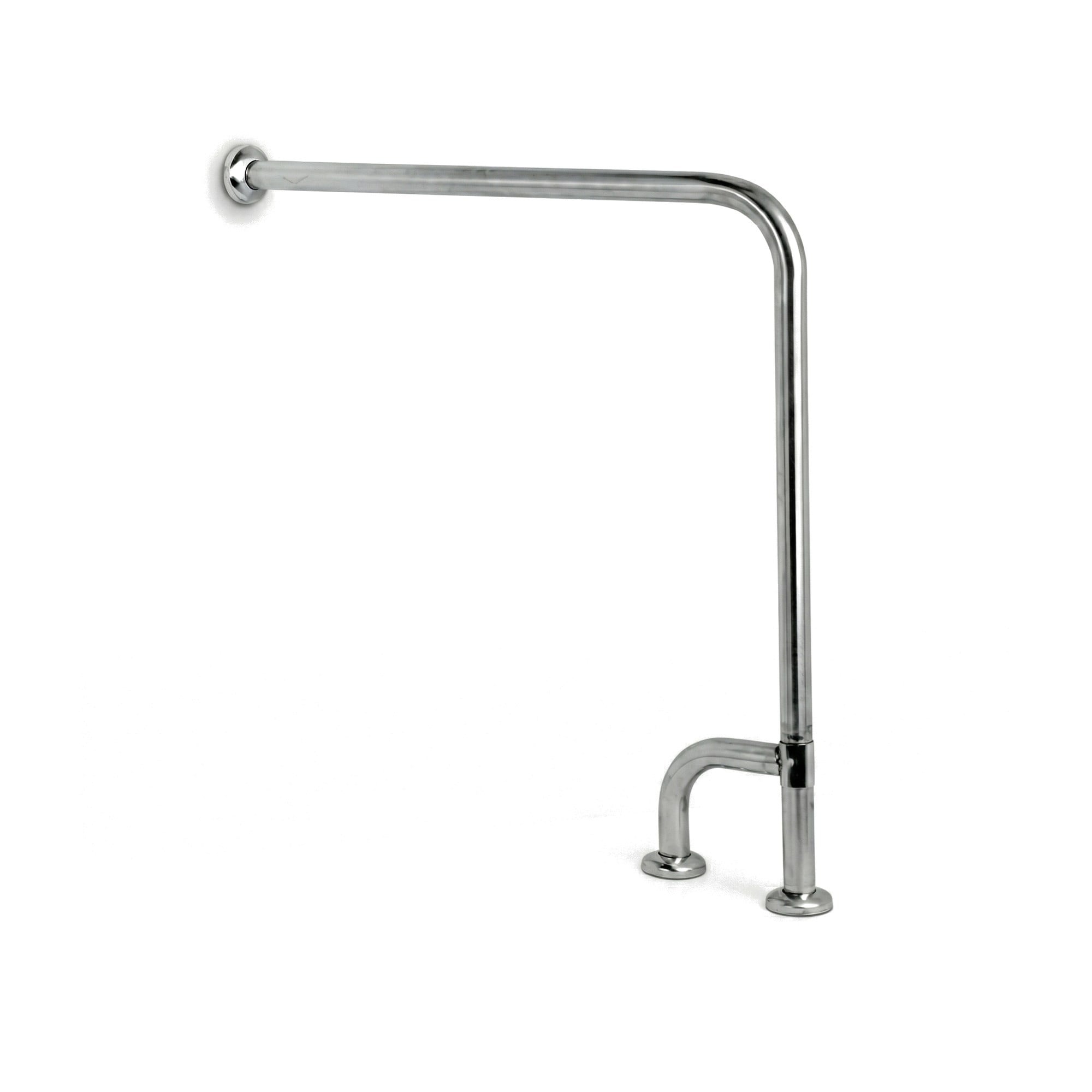 Aqua Bagno Mafsallı  Basic Engelli Tutunma Barı 75x75 cm Paslanmaz Çelik Zemin Destekli Banyo Barı 