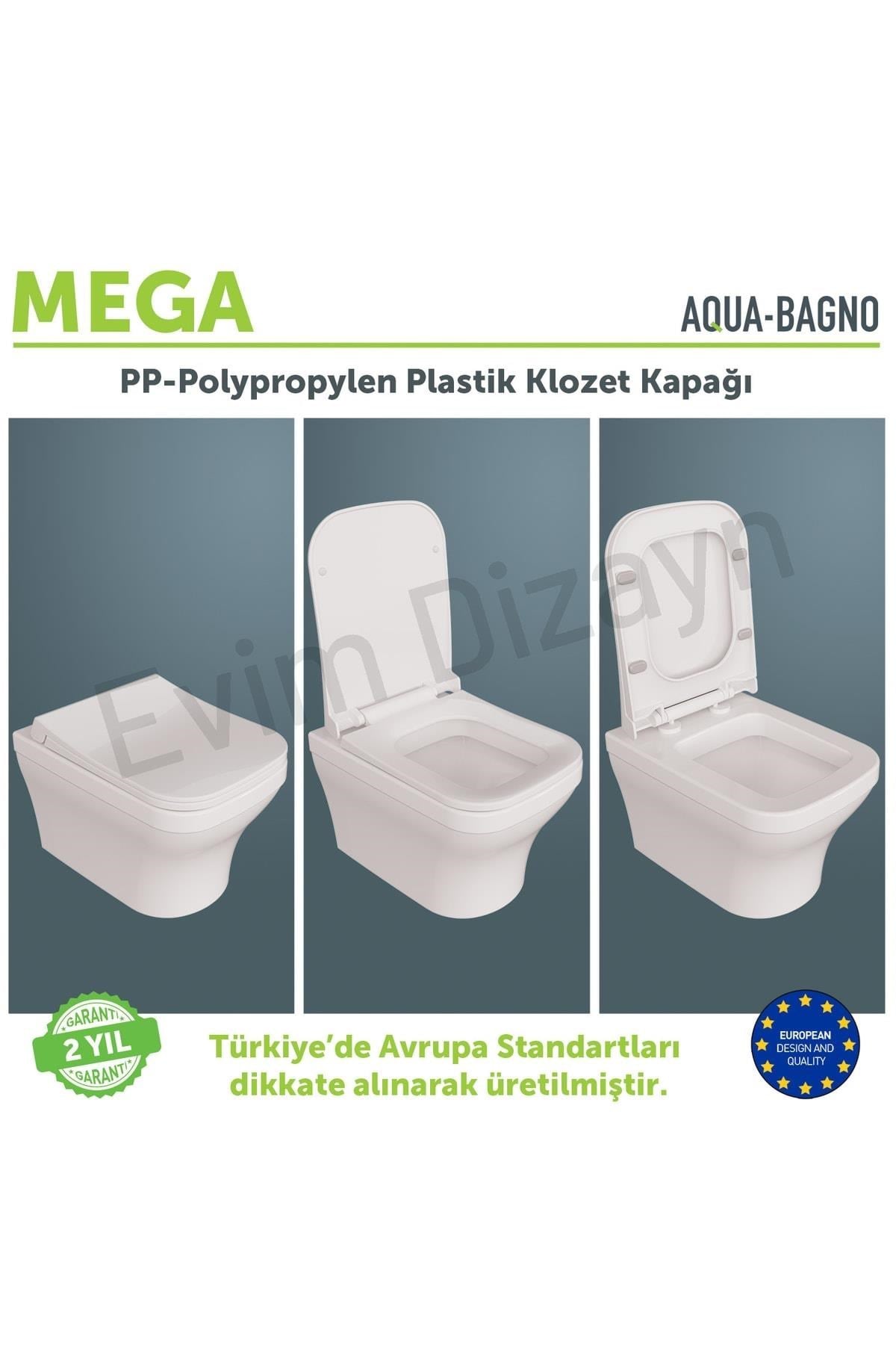 Aqua Bagno Mega Yavaş Kapanan Klozet Kapağı Beyaz | 90.99.50.41