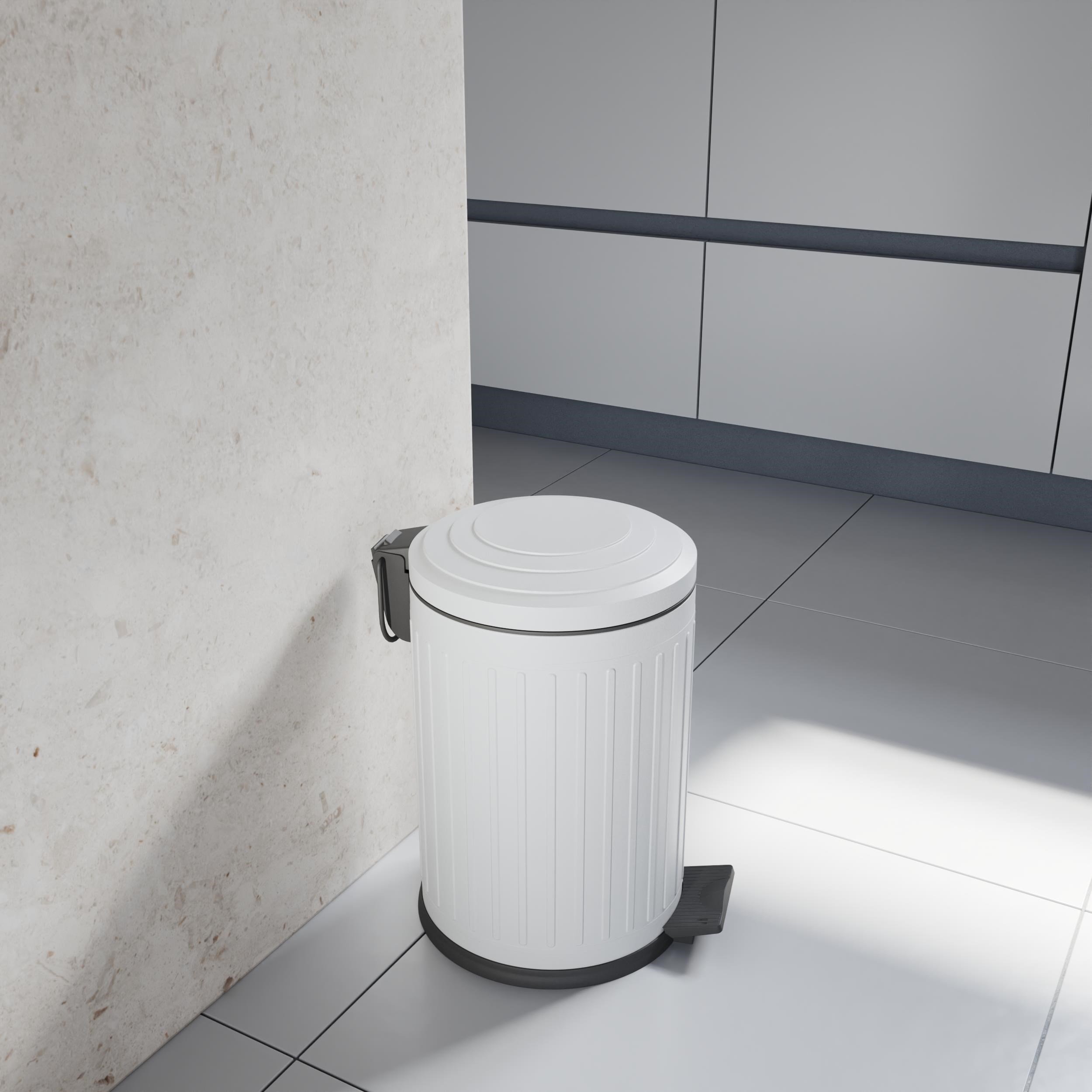 Aqua Bagno Midas Çöp Kovası - Pedallı 12lt, Beyaz | 35.22.57.02.04